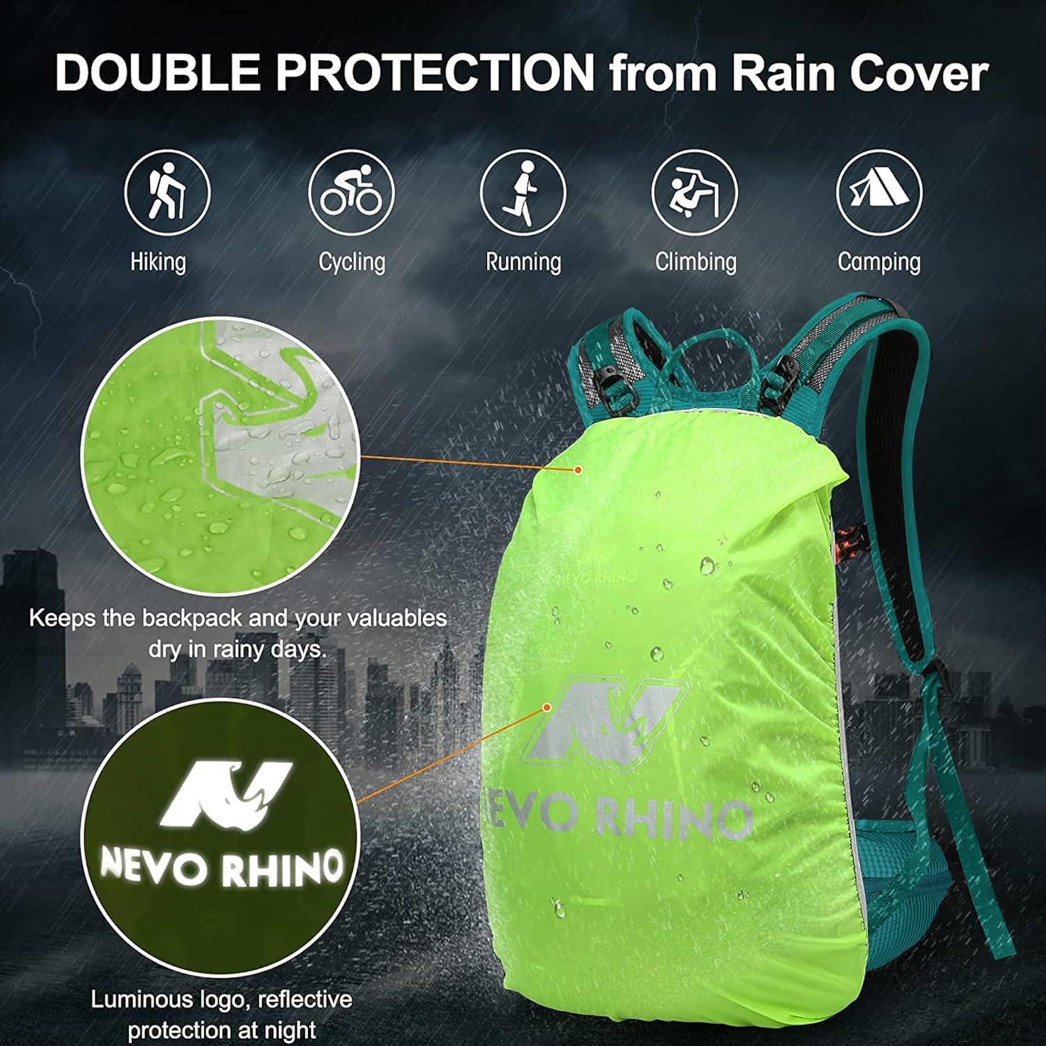 imageHydration Backpack 3L Water Bladder Hiking Water Backpack with Rain Cover Insulation Hydration Daypack Rucksack for Cyclingpure lake green