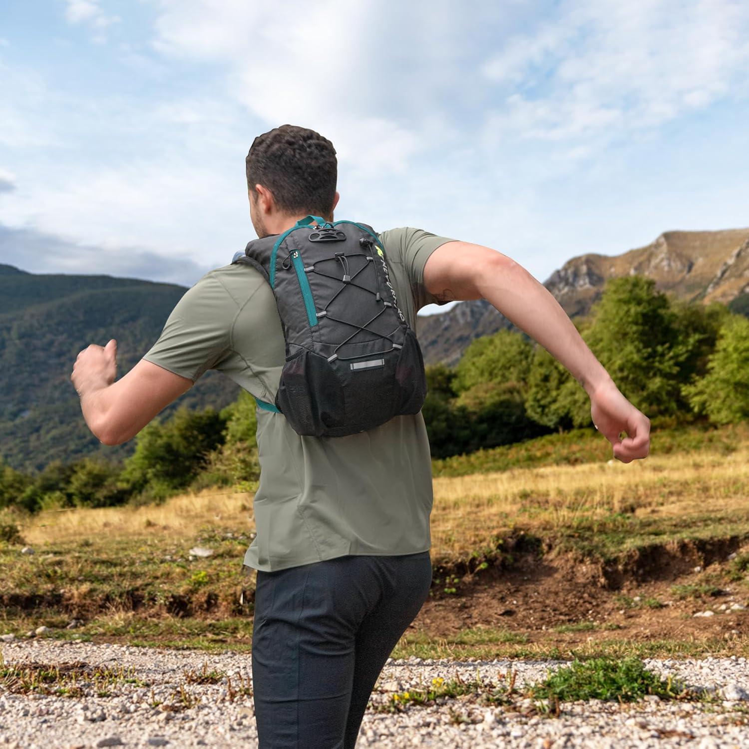 imageLightweight Hydration Backpack Running Backpack with 2L Water Bladder Hydro Water Daypack for Cycling Hiking Rave for Men Women12L Green