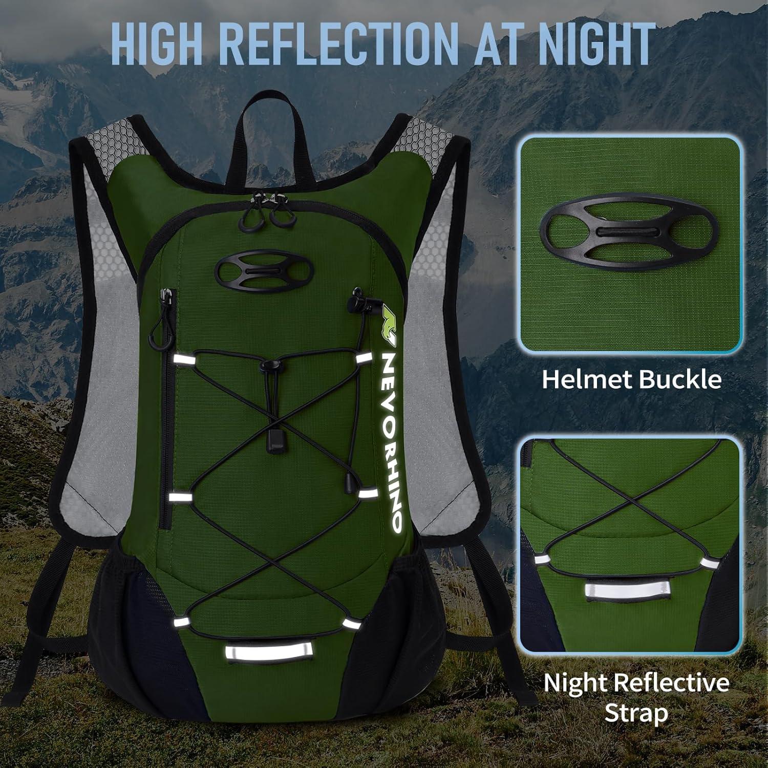 imageLightweight Hydration Backpack Running Backpack with 2L Water Bladder Hydro Water Daypack for Cycling Hiking Rave for Men WomenArmy Green2