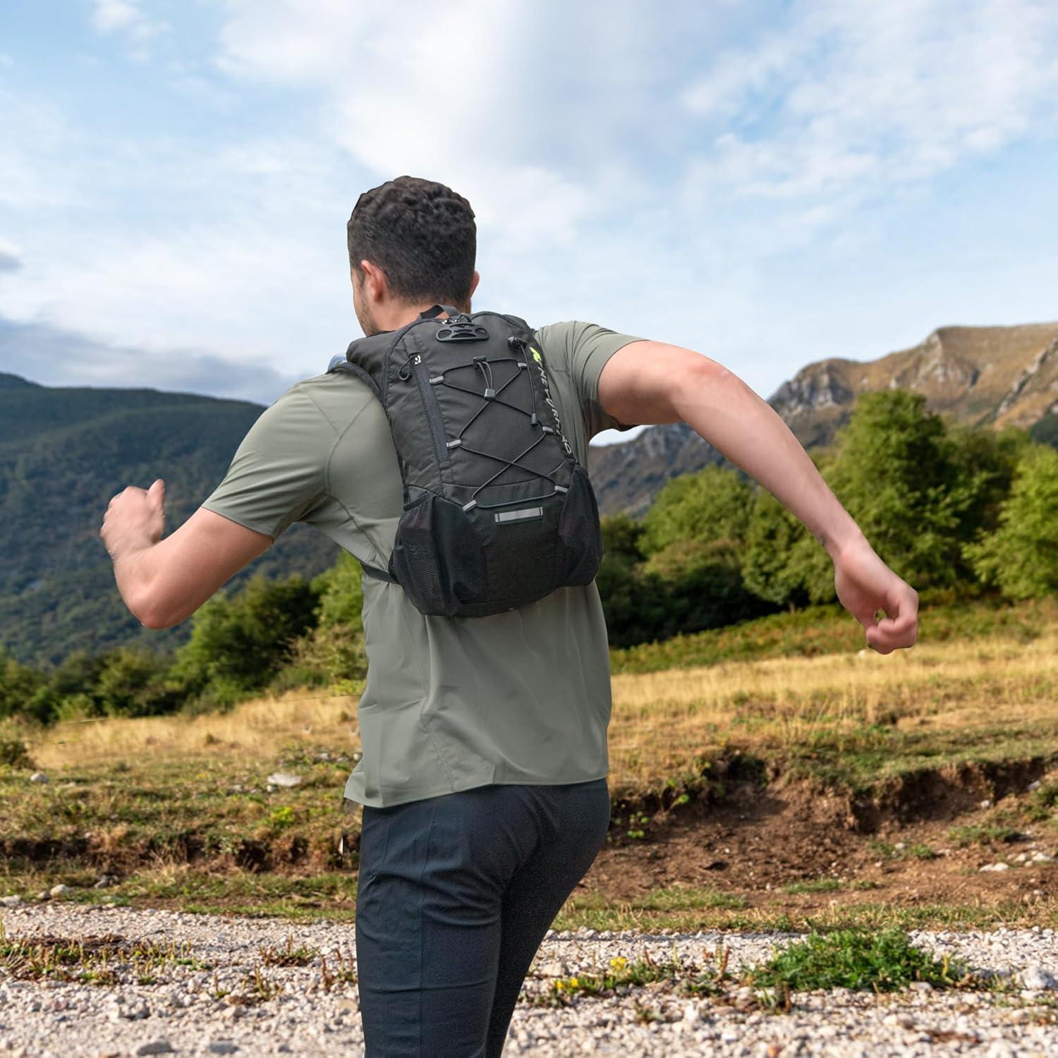 imageLightweight Hydration Backpack Running Backpack with 2L Water Bladder Hydro Water Daypack for Cycling Hiking Rave for Men WomenBlack