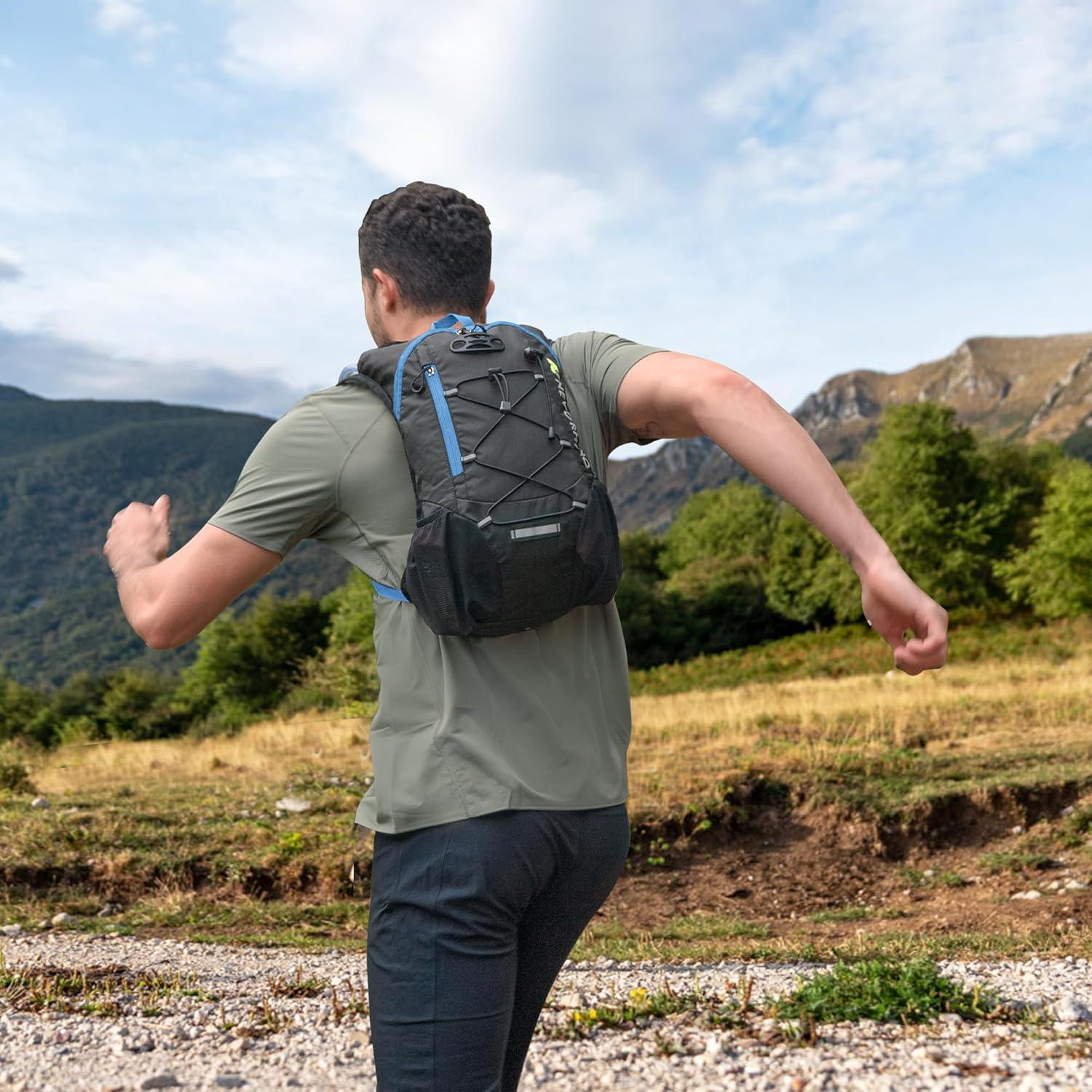 imageLightweight Hydration Backpack Running Backpack with 2L Water Bladder Hydro Water Daypack for Cycling Hiking Rave for Men WomenBlue