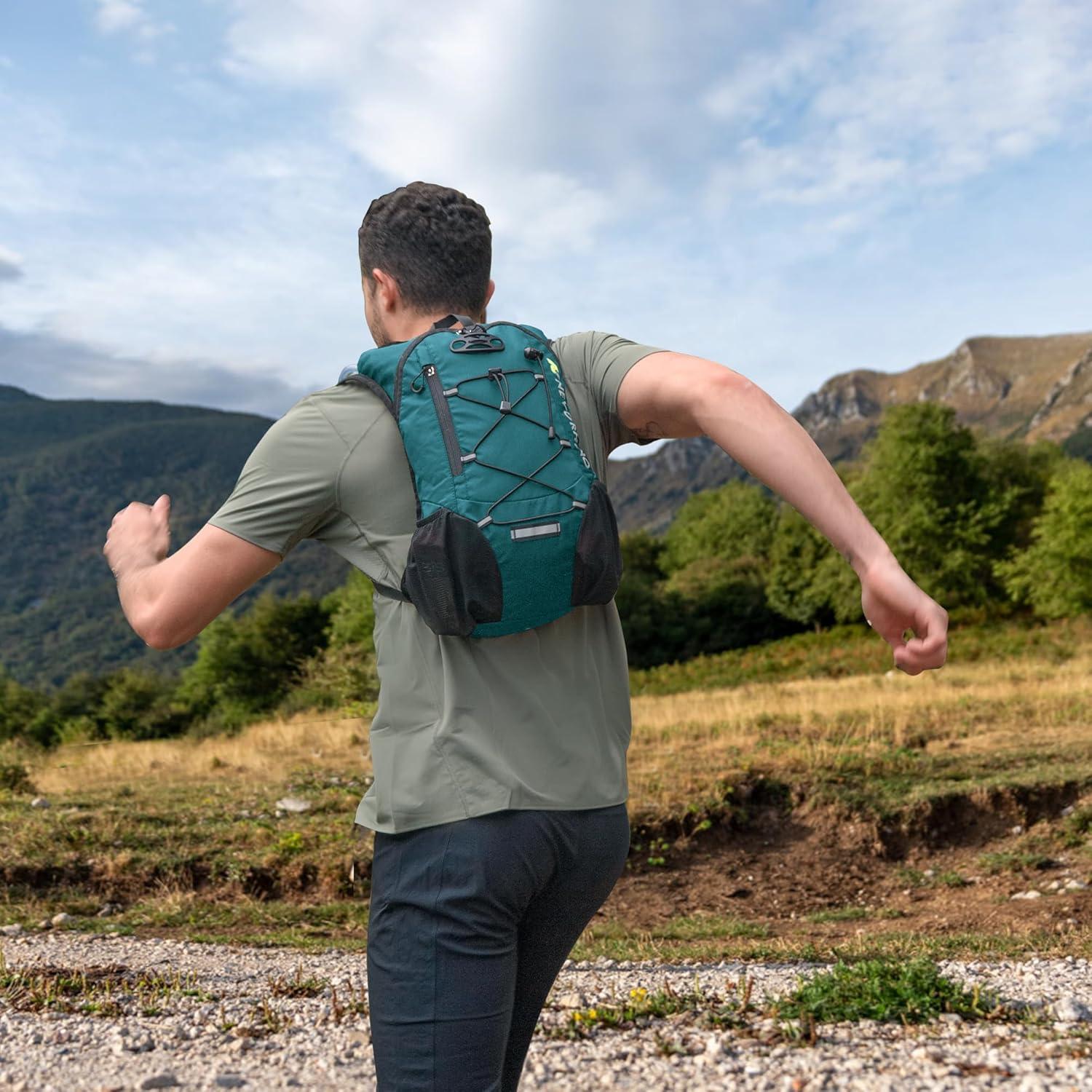 imageLightweight Hydration Backpack Running Backpack with 2L Water Bladder Hydro Water Daypack for Cycling Hiking Rave for Men WomenPlaid Dark blue