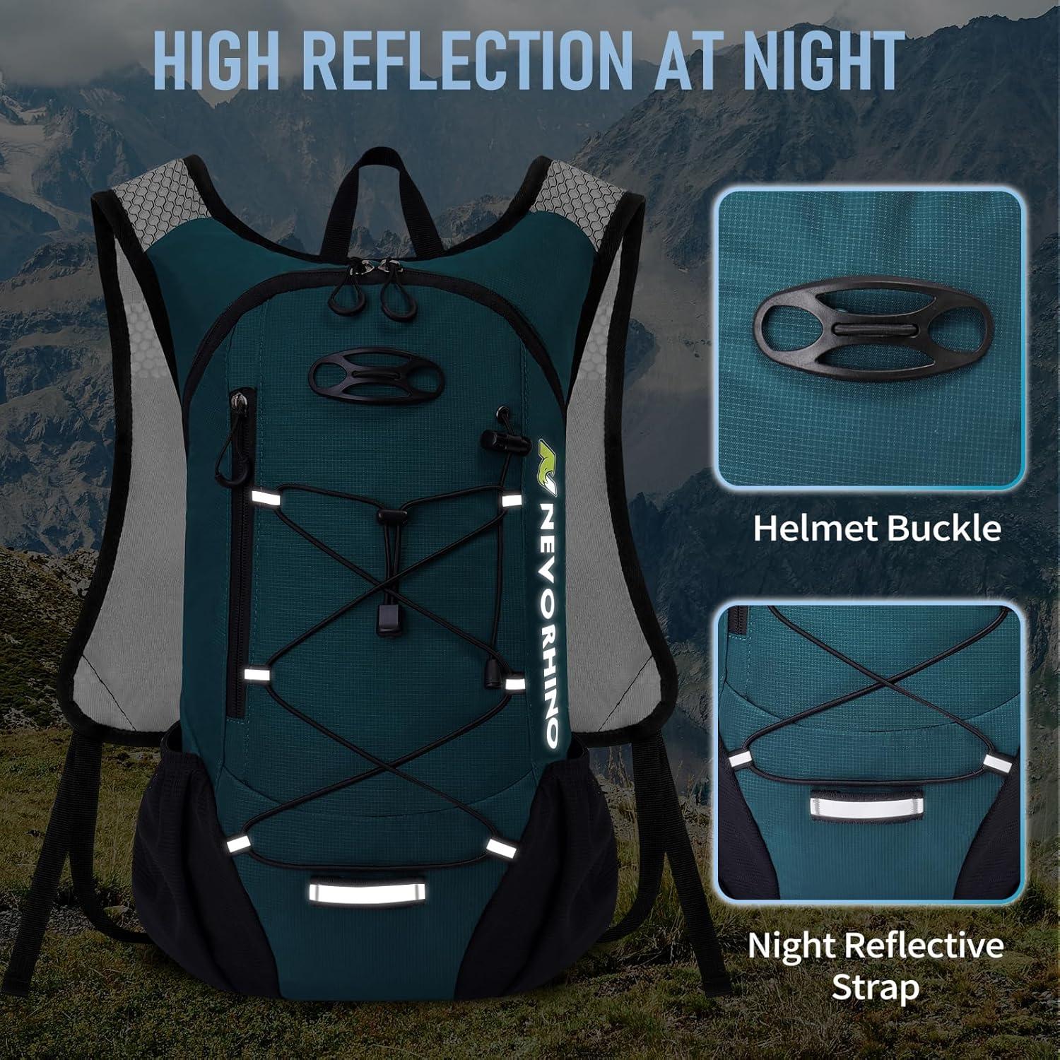 imageLightweight Hydration Backpack Running Backpack with 2L Water Bladder Hydro Water Daypack for Cycling Hiking Rave for Men WomenPlaid Dark blue