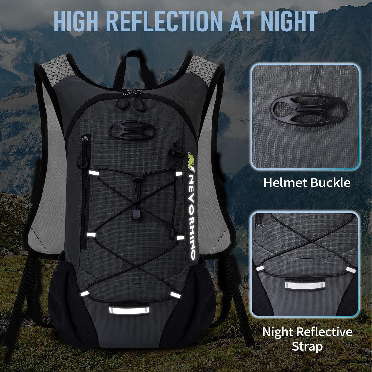 imageLightweight Hydration Backpack Running Backpack with 2L Water Bladder Hydro Water Daypack for Cycling Hiking Rave for Men WomenPlaid Dark gray