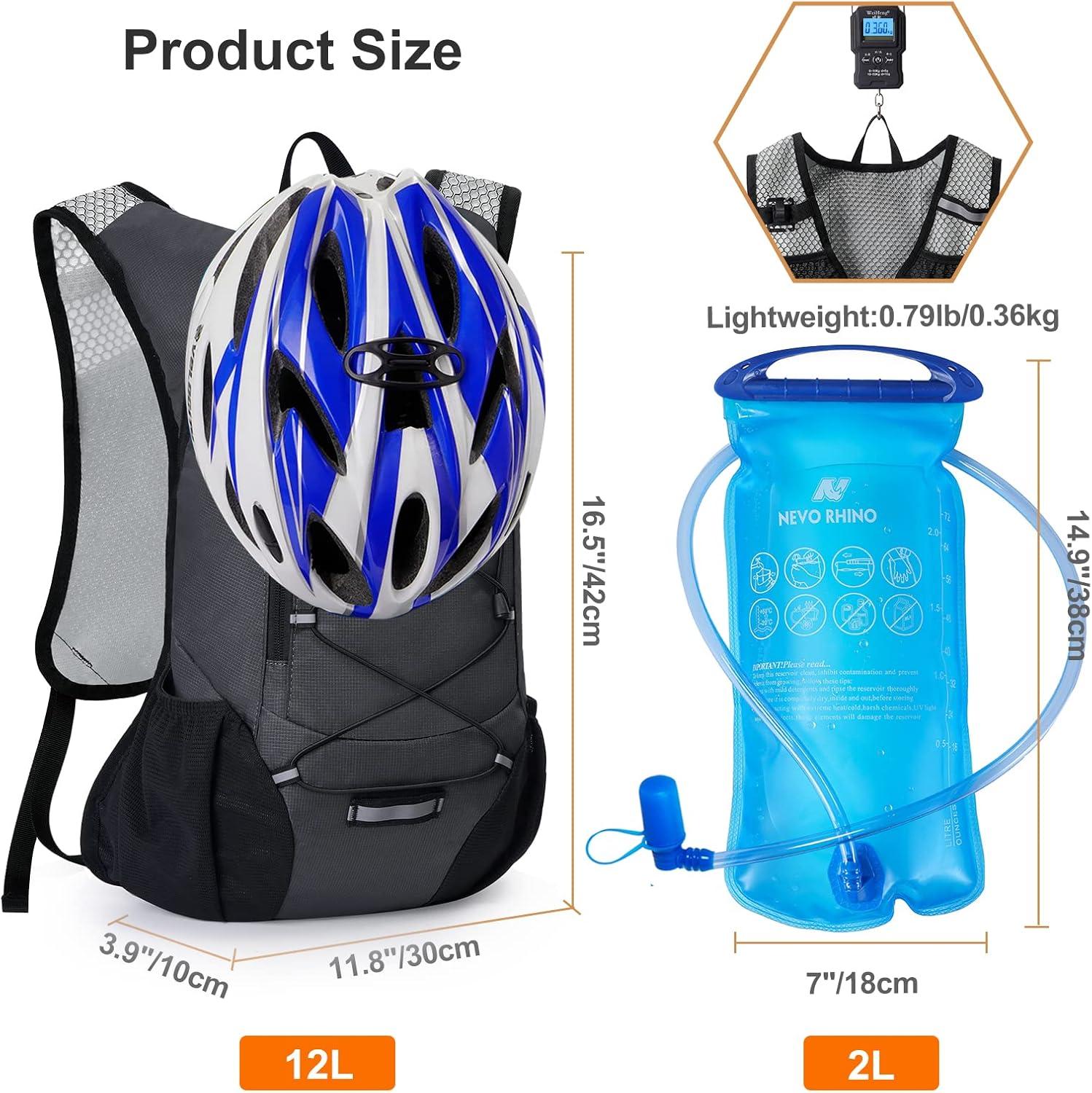 imageLightweight Hydration Backpack Running Backpack with 2L Water Bladder Hydro Water Daypack for Cycling Hiking Rave for Men WomenPlaid Dark gray