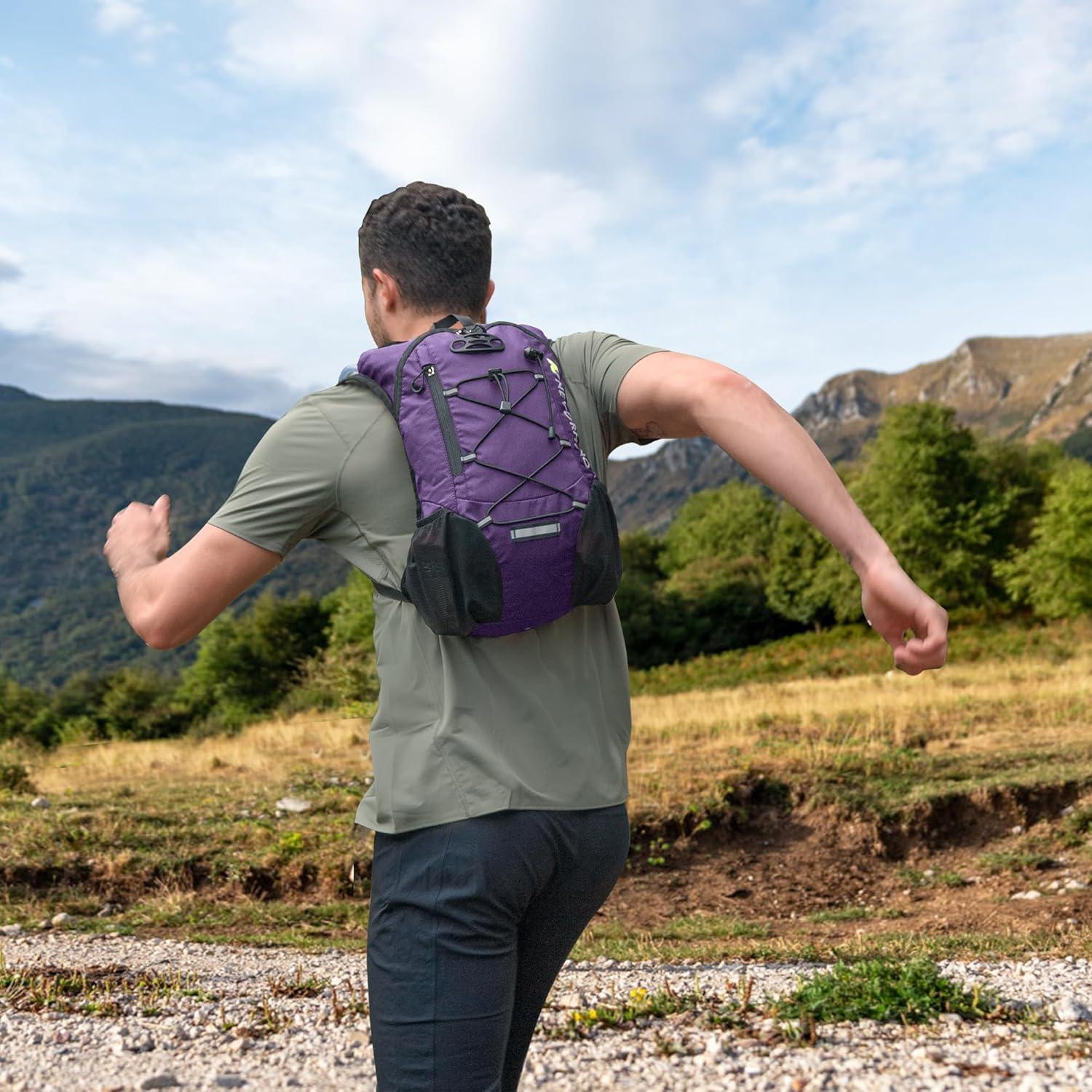 imageLightweight Hydration Backpack Running Backpack with 2L Water Bladder Hydro Water Daypack for Cycling Hiking Rave for Men WomenPurple