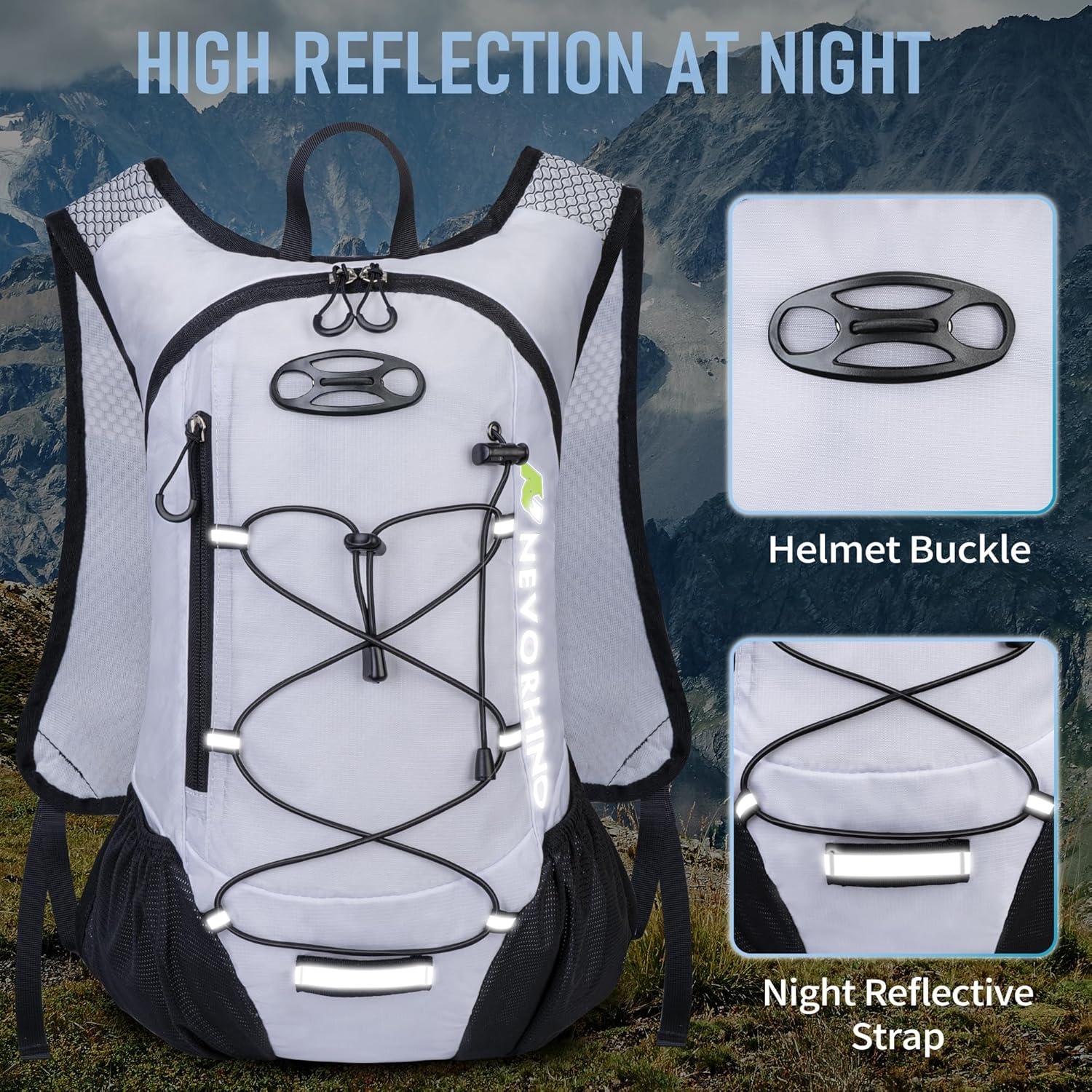 imageLightweight Hydration Backpack Running Backpack with 2L Water Bladder Hydro Water Daypack for Cycling Hiking Rave for Men WomenWhite