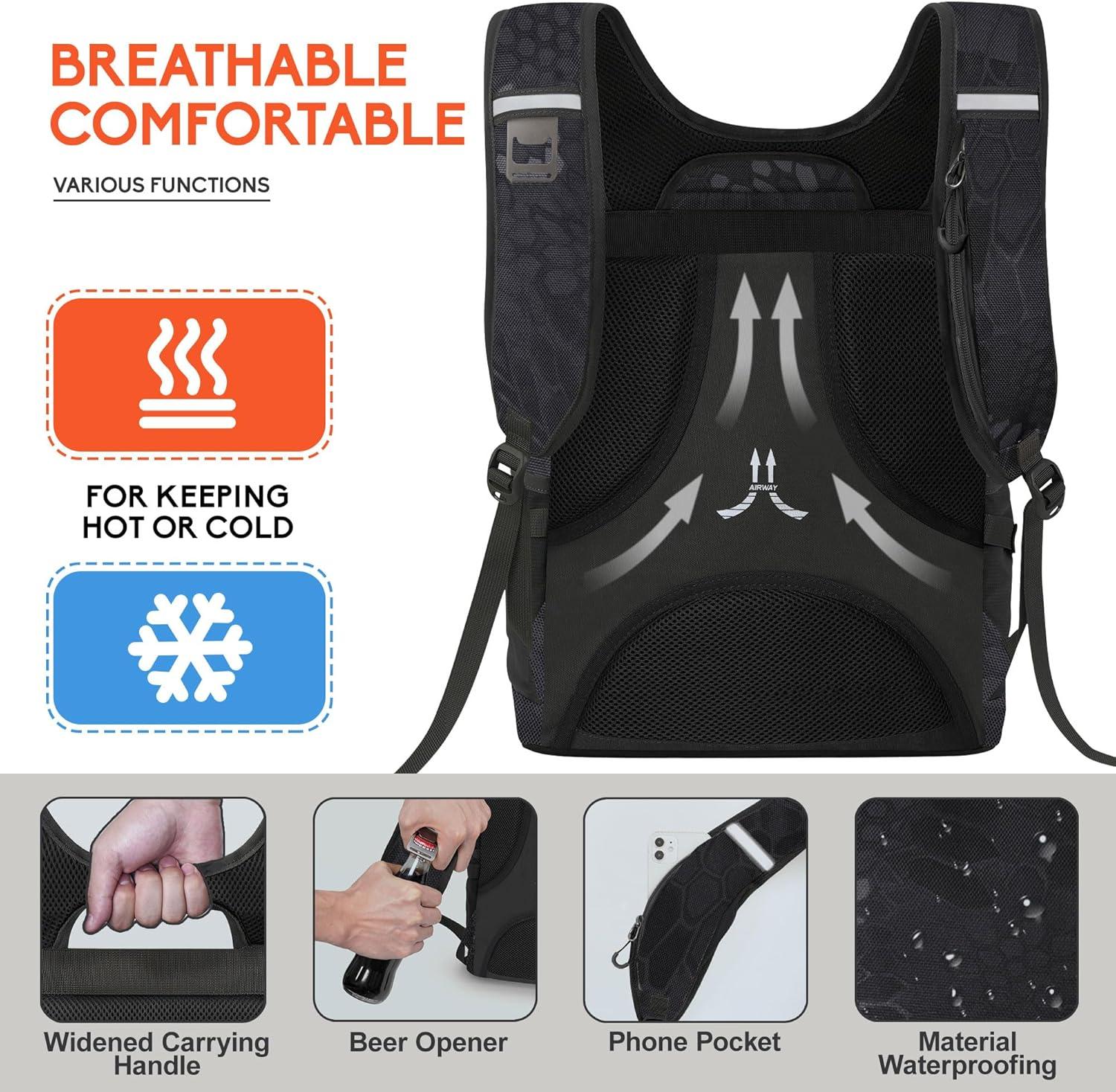 imageN NEVO RHINO Backpack Coolers Insulated Leak Proof 3654 CansPortable Lightweight Waterproof Insulated Cooler Backpack for Men ampamp Women Ideal for CampingTravelBeachPicnicsLunch ampamp Day TripsSnake