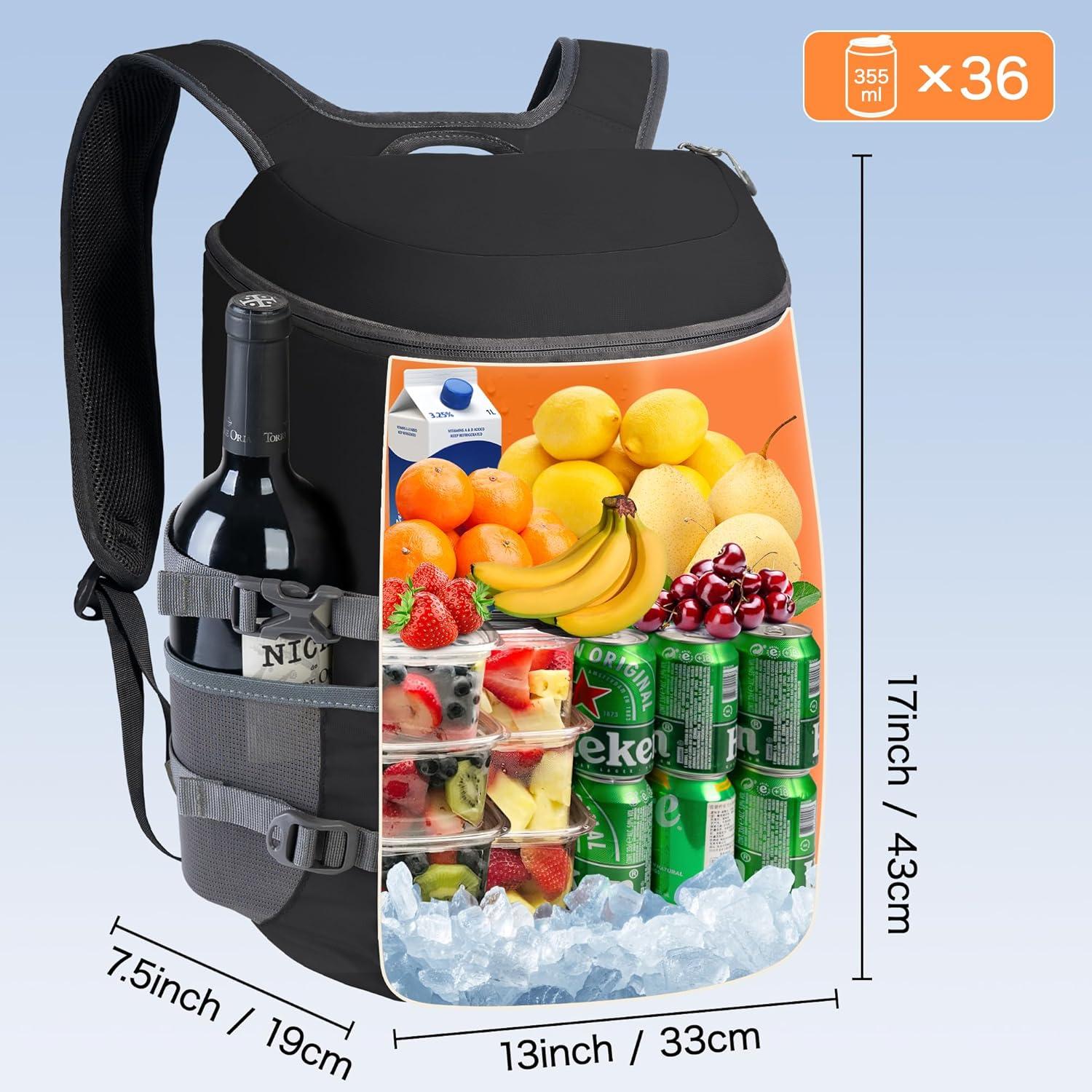 imageN NEVO RHINO Backpack Coolers Insulated Leak Proof 3654 CansPortable Lightweight Waterproof Insulated Cooler Backpack for Men ampamp Women Ideal for CampingTravelBeachPicnicsLunch ampamp Day Trips2025Black36Cans