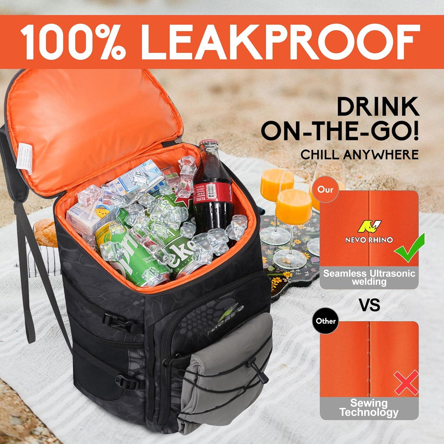 imageN NEVO RHINO Backpack Coolers Insulated Leak Proof 3654 CansPortable Lightweight Waterproof Insulated Cooler Backpack for Men ampamp Women Ideal for CampingTravelBeachPicnicsLunch ampamp Day TripsSnake