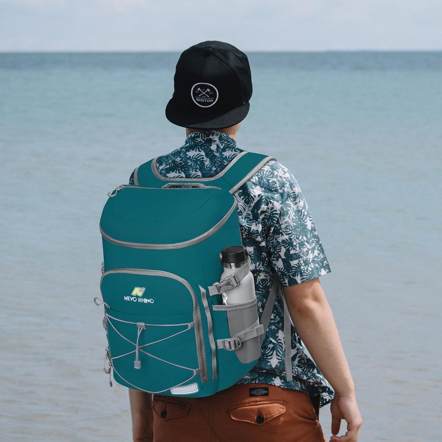 imageN NEVO RHINO Backpack Coolers Insulated Leak Proof 3654 CansPortable Lightweight Waterproof Insulated Cooler Backpack for Men ampamp Women Ideal for CampingTravelBeachPicnicsLunch ampamp Day Trips2025Green36Cans