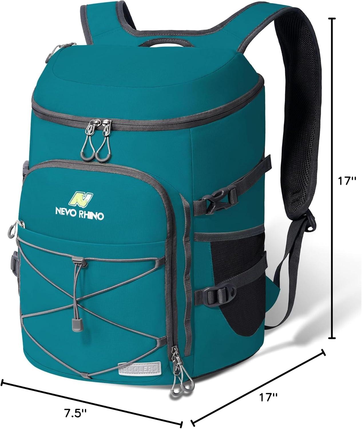 imageN NEVO RHINO Backpack Coolers Insulated Leak Proof 3654 CansPortable Lightweight Waterproof Insulated Cooler Backpack for Men ampamp Women Ideal for CampingTravelBeachPicnicsLunch ampamp Day Trips2025Green36Cans