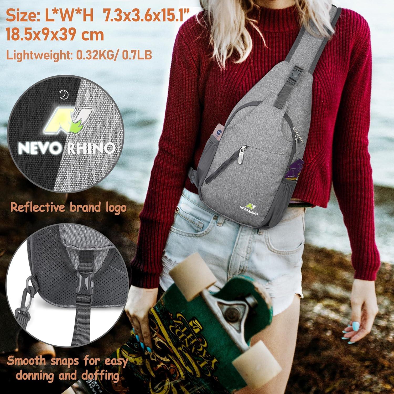 imageN NEVO RHINO Crossbody Sling Backpack Cross Body Bags for Women Small Sling Chest Bag Shoulder Backpack Travel Hiking Daypack