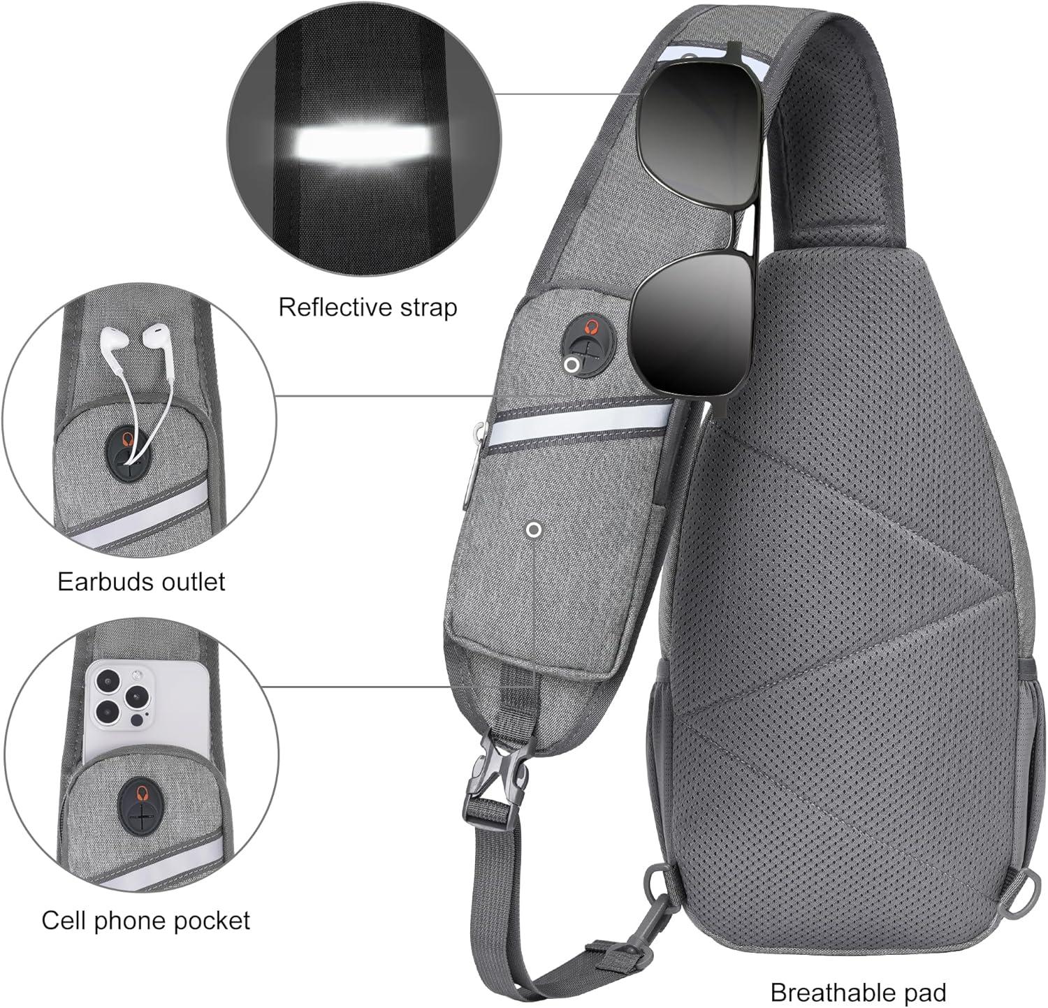 imageN NEVO RHINO Crossbody Sling Backpack Cross Body Bags for Women Small Sling Chest Bag Shoulder Backpack Travel Hiking Daypack