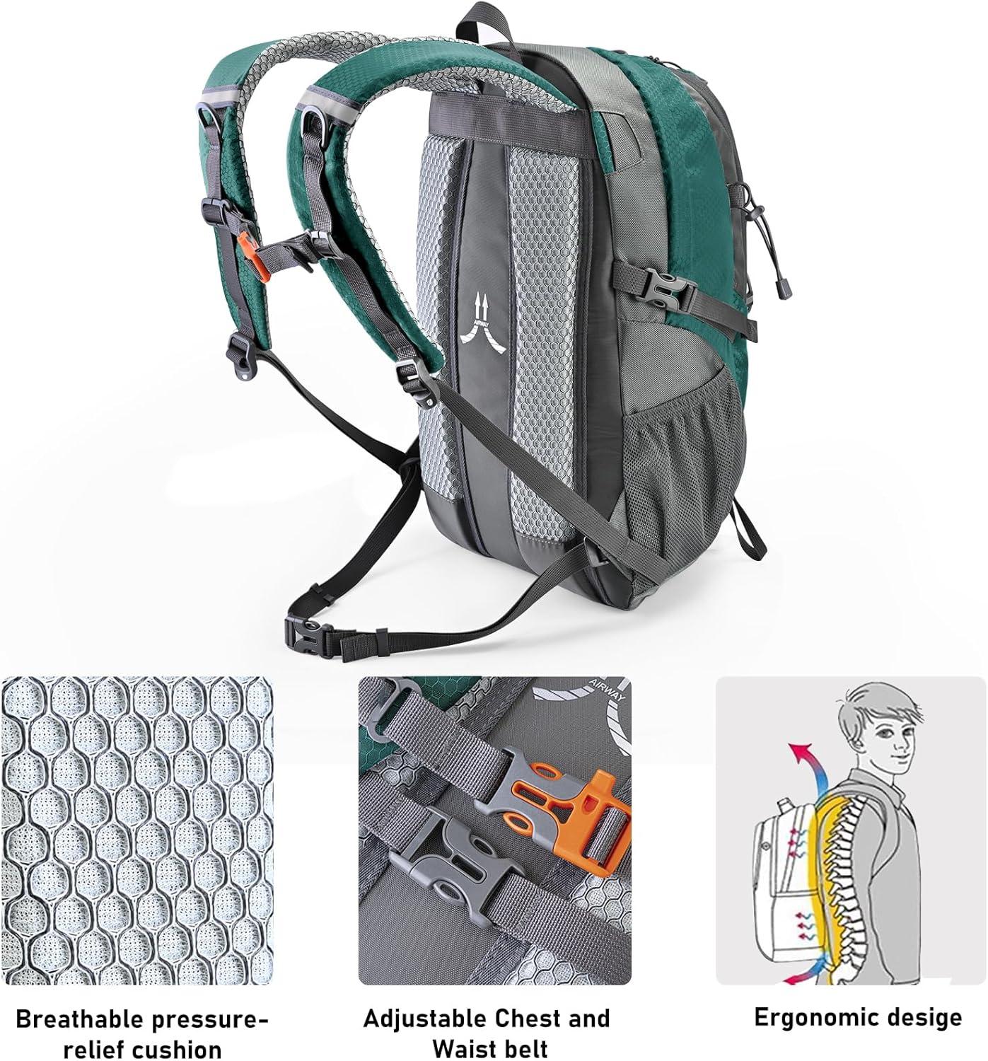 imageN NEVO RHINO Hiking Backpack 20L Water Resistant Outdoor Day PackLightweight Travel Small Backpack for Men WomenLakeblue