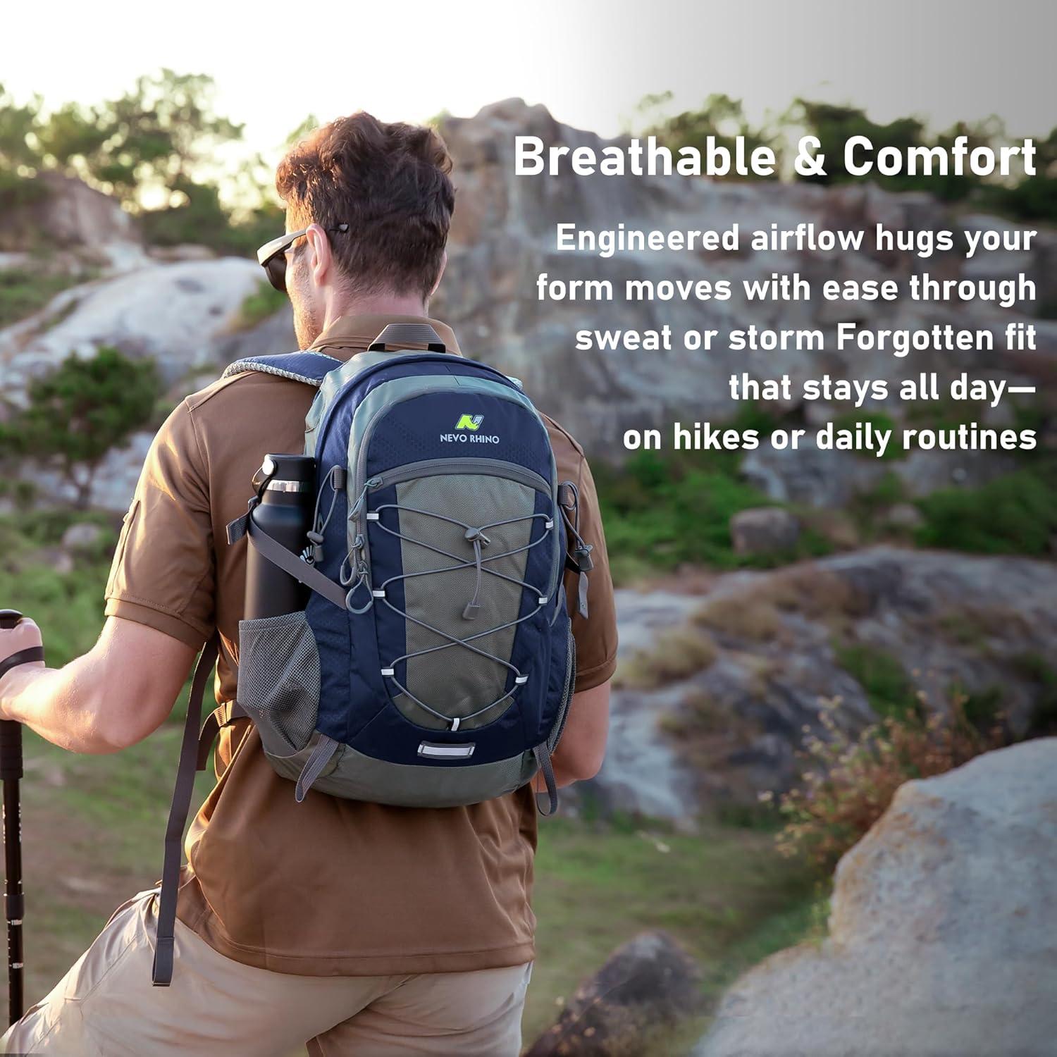 imageN NEVO RHINO Hiking Backpack 20L Water Resistant Outdoor Day PackLightweight Travel Small Backpack for Men WomenRoyalblue