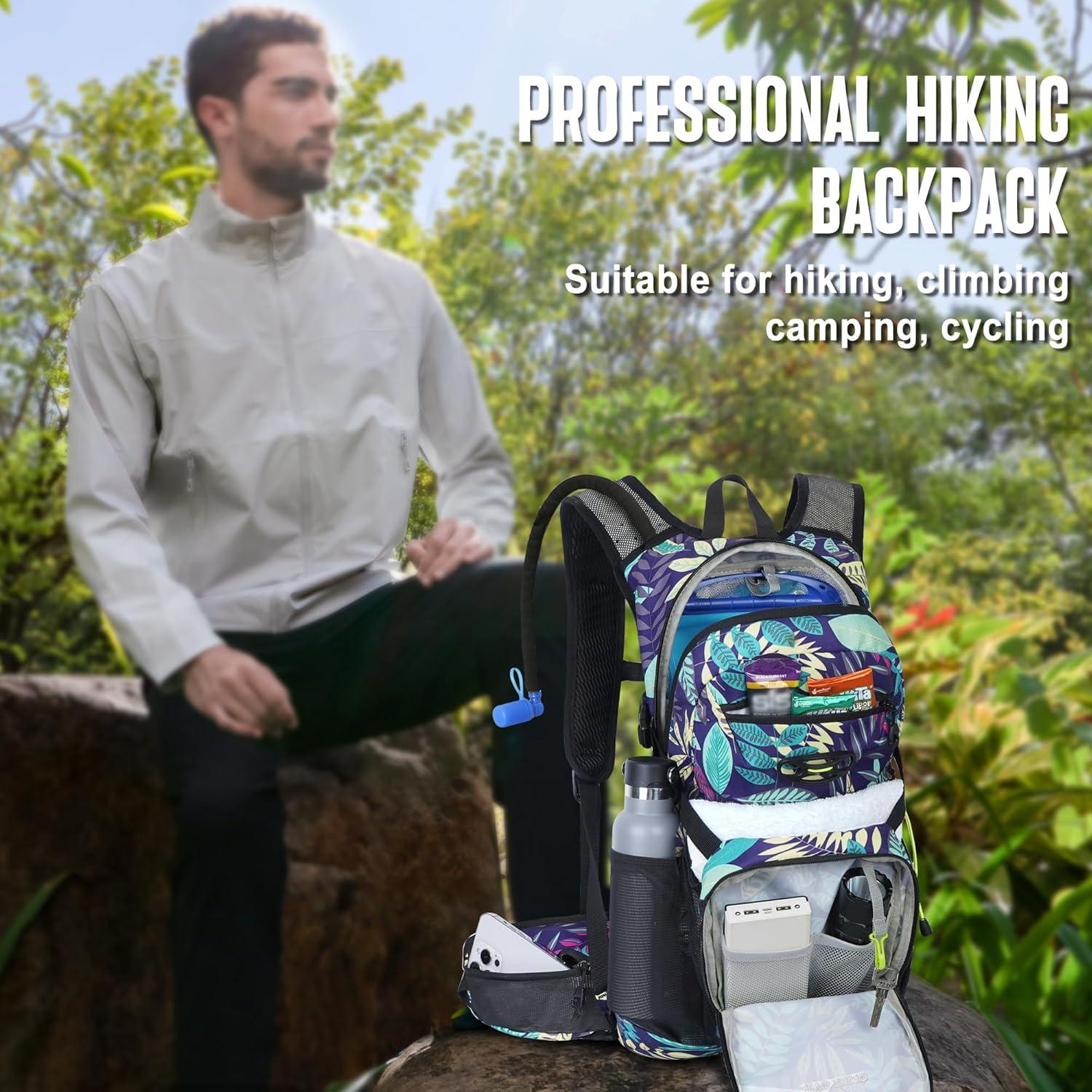 imageN NEVO RHINO Hydration Backpack 18L Multipurpose Hiking Backpack with 3L Water Bladder Water Backpack Insulated Hydration Pack Ideal for Hiking and Cyclingblue print