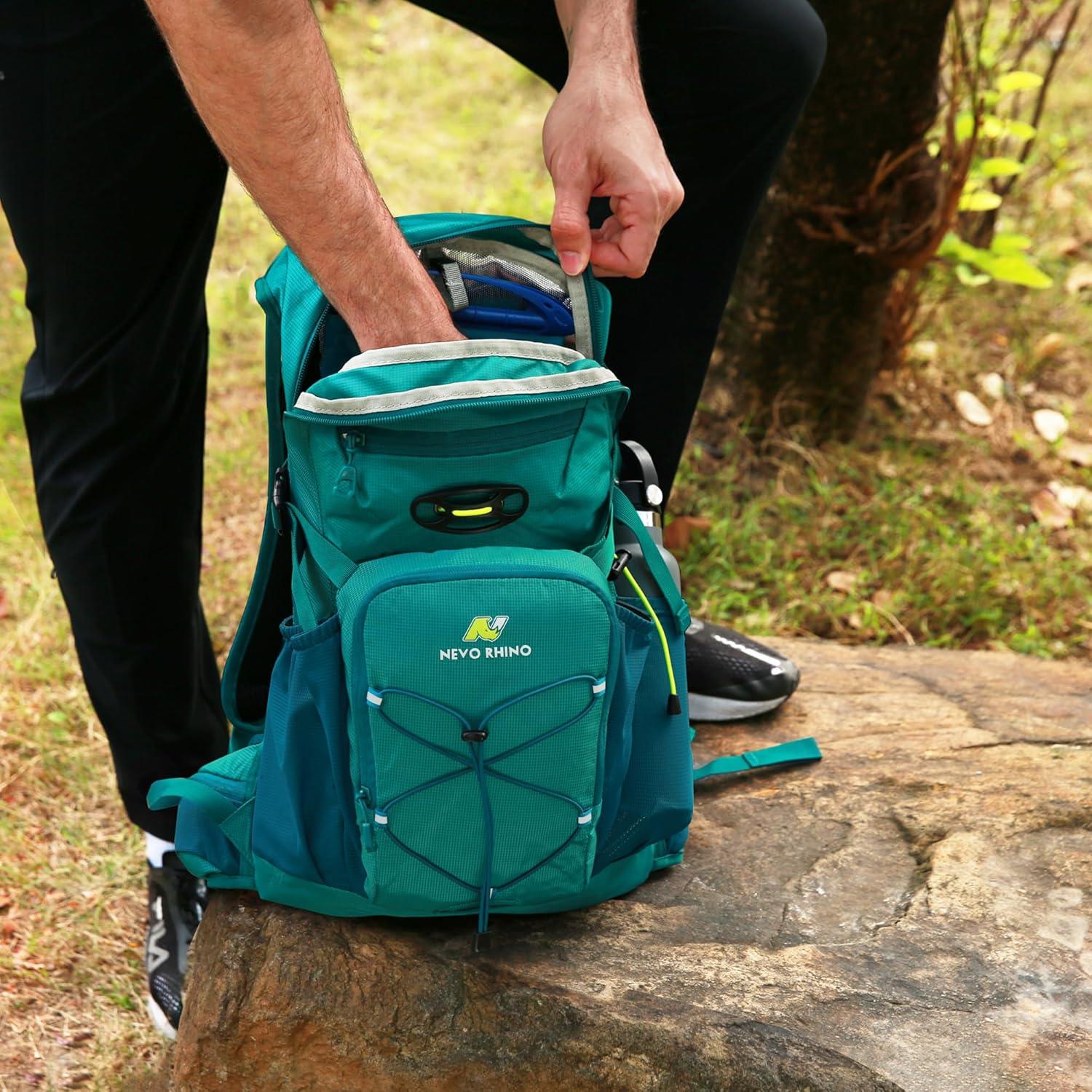 imageN NEVO RHINO Hydration Backpack 18L Multipurpose Hiking Backpack with 3L Water Bladder Water Backpack Insulated Hydration Pack Ideal for Hiking and Cycling04 Green