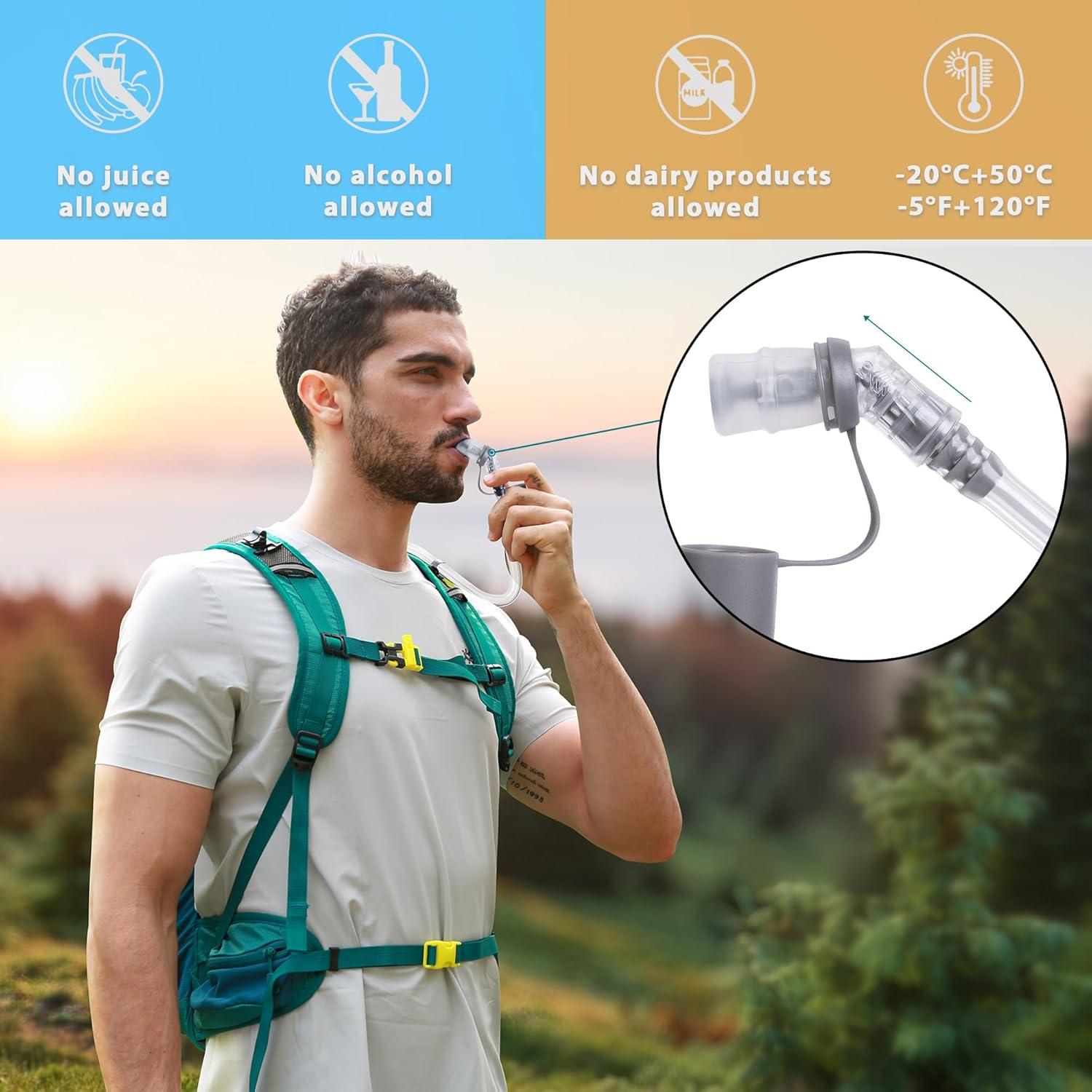 imageN NEVO RHINO Hydration Bladder 2L3LWater Reservoir for Hiking Backpack Leak Proof Water Storage BladderBPAFree Water Pouch Hydration Pack for Camping Cycling Running2Lwith clean kit