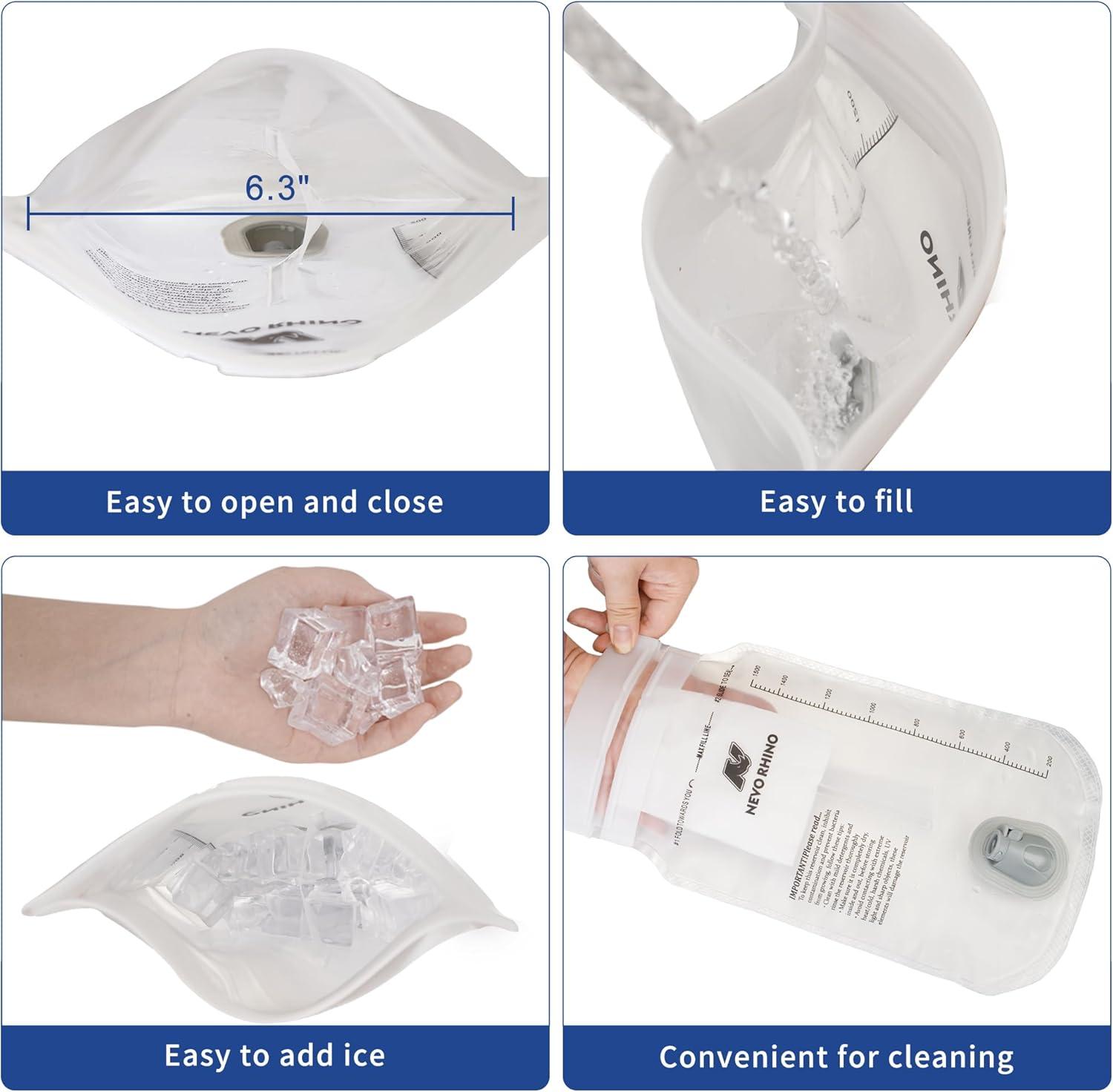 imageN NEVO RHINO Hydration Bladder15L 2L3L Leak Proof Water Reservoir BPA Free Water Pouch Water Bladder for Hydration PackHiking Backpack15L Water BladderWhite