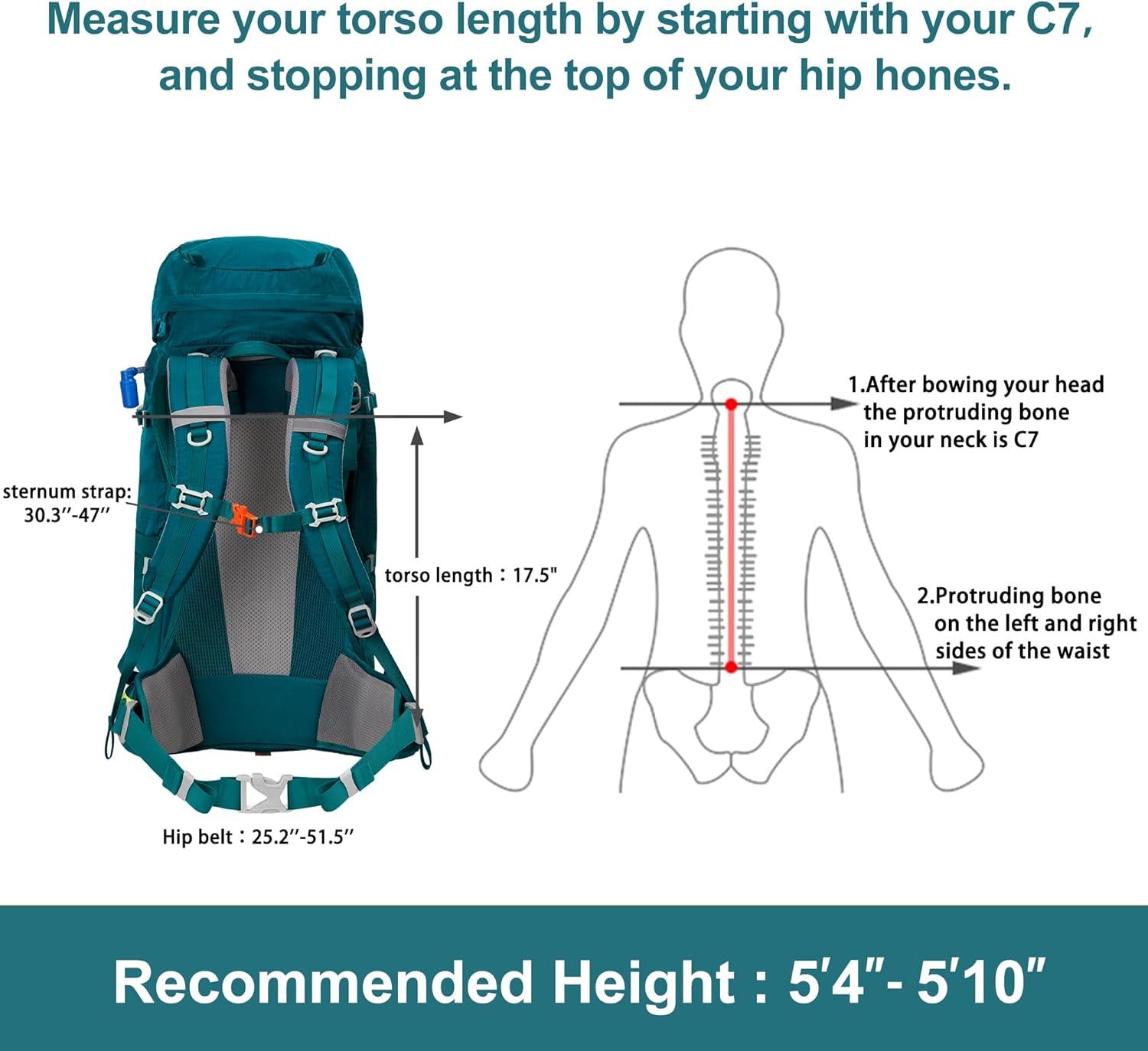imageN NEVO RHINO Internal Frame Hiking Backpack 5060657080L Mountain Climbing Camping Backpack Daypack Waterproof Rain Cover01 Green
