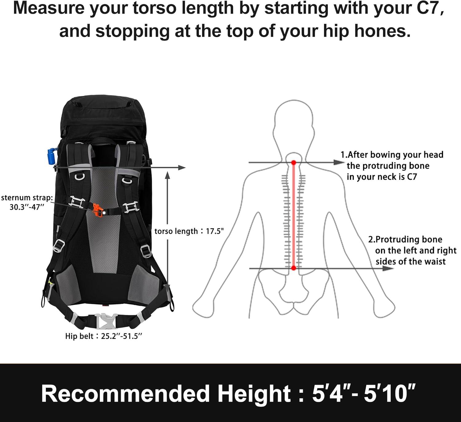 imageN NEVO RHINO Internal Frame Hiking Backpack 5060657080L Mountain Climbing Camping Backpack Daypack Waterproof Rain Cover02 Black