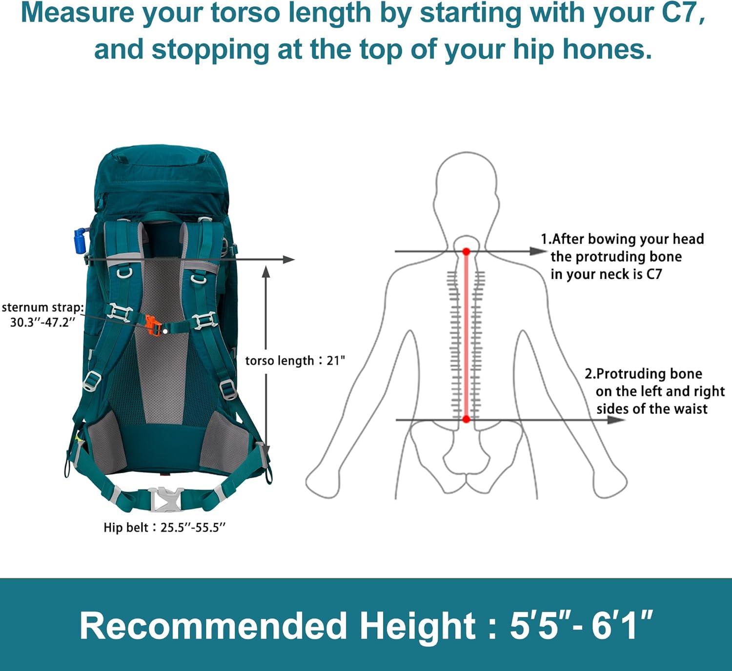 imageN NEVO RHINO Internal Frame Hiking Backpack 5060657080L Mountain Climbing Camping Backpack Daypack Waterproof Rain Cover09 Green