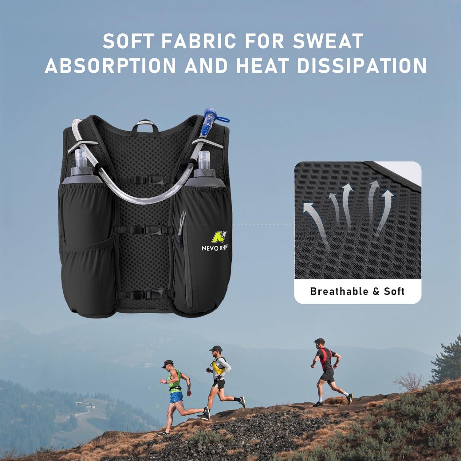 imageN NEVO RHINO Running Hydration Vest for Women 15L Water Bladder Backpack 5L Small Lightweight Breathable Hydration Vest for Hiking Trail Running Cycling Marathon for WomenBlack