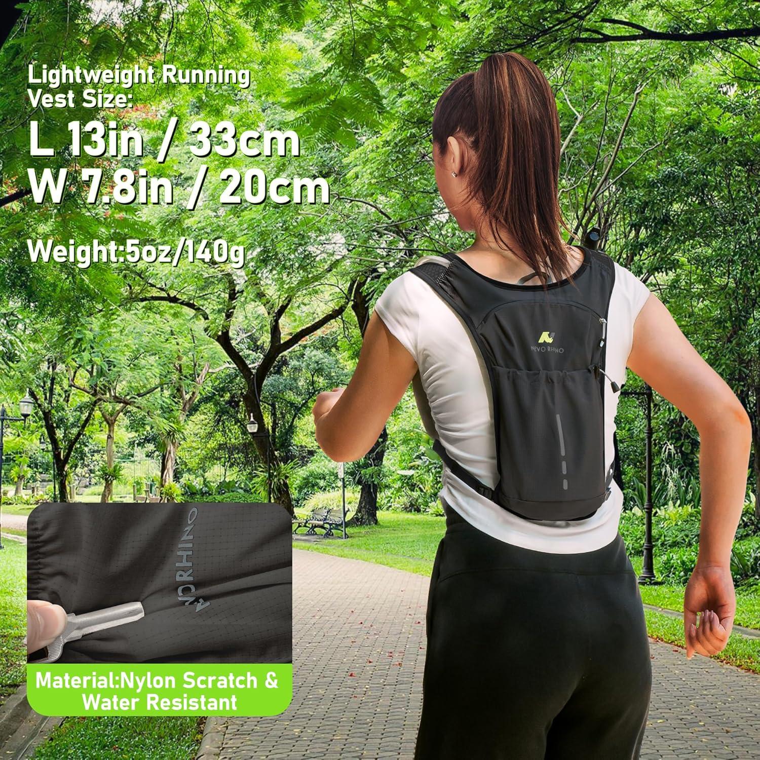 imageN NEVO RHINO Running Vest Lightweight Hydration Vest Insulated Water Backpack with 15L Water Bladder for Hiking Trail RunningMarathonsCyclingBlack