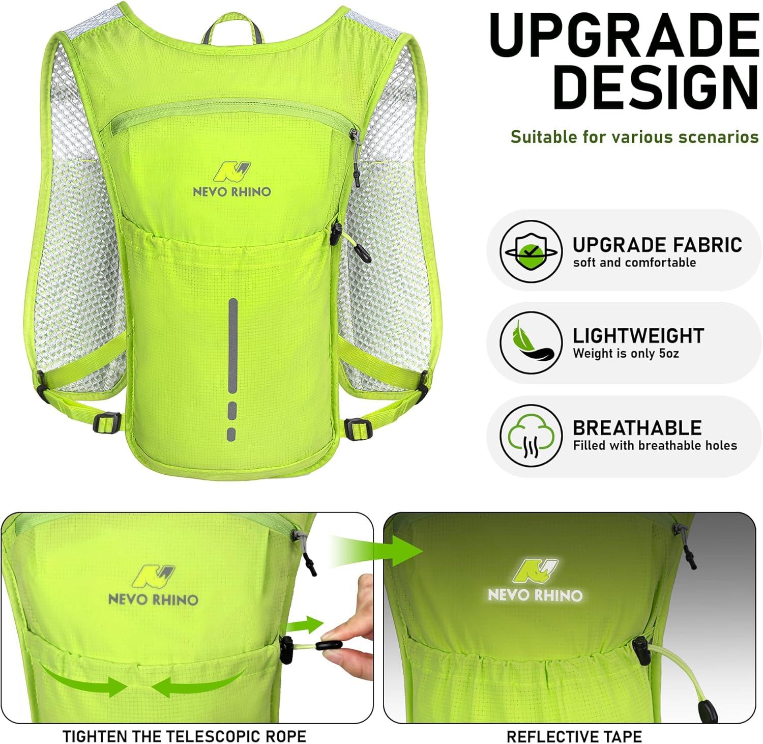 imageN NEVO RHINO Running Vest Lightweight Hydration Vest Insulated Water Backpack with 15L Water Bladder for Hiking Trail RunningMarathonsCyclingYellow