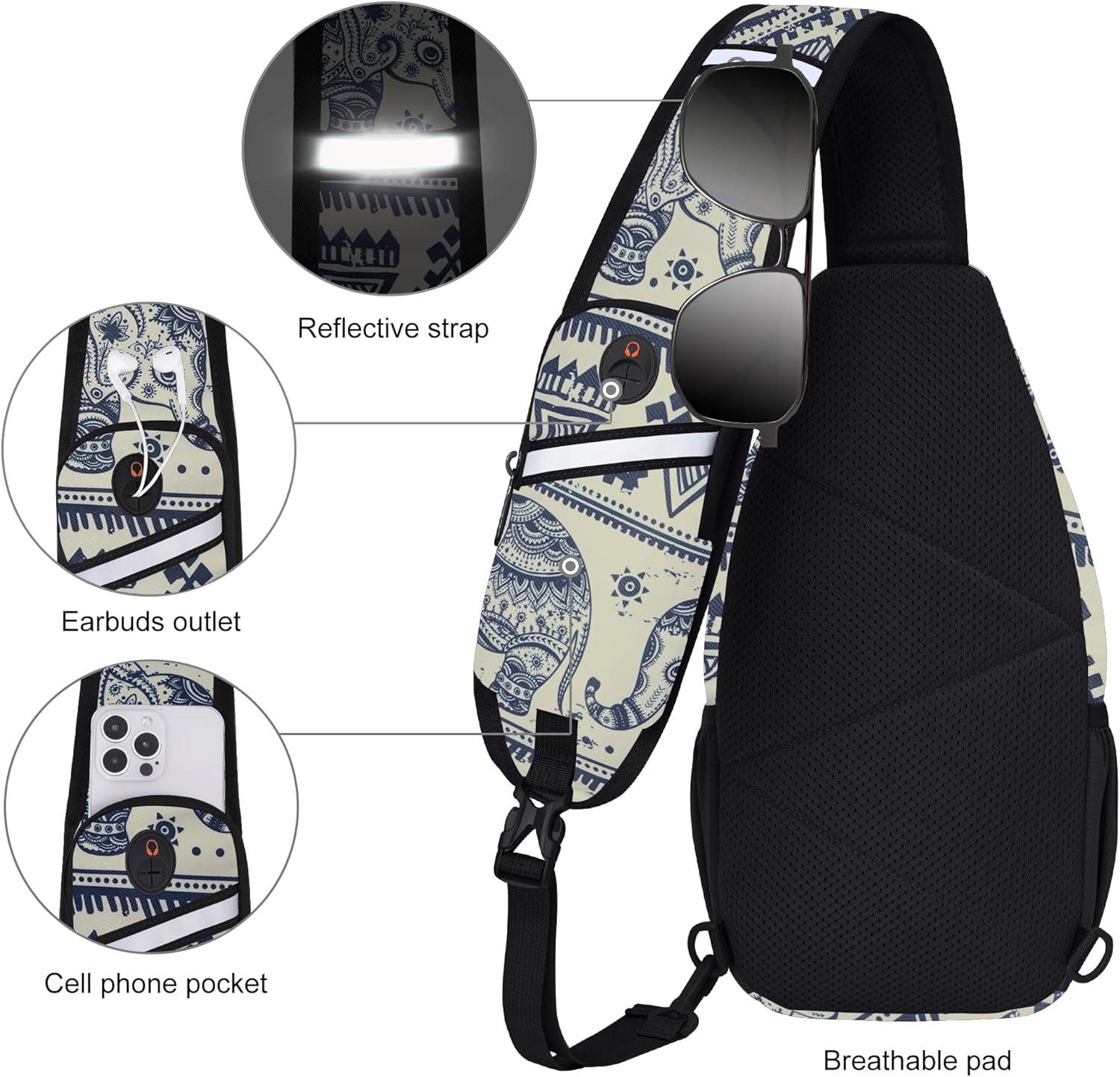 imageN NEVO RHINO Sling Backpack Multipurpose Crossbody Bag Sling Bag Daypack for Travel Hiking Sports Lucky Elephant6