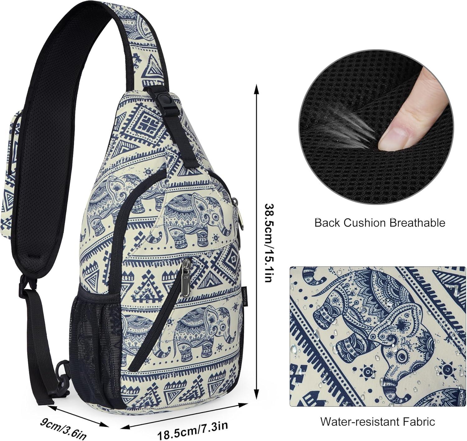 imageN NEVO RHINO Sling Backpack Multipurpose Crossbody Bag Sling Bag Daypack for Travel Hiking Sports Lucky Elephant6
