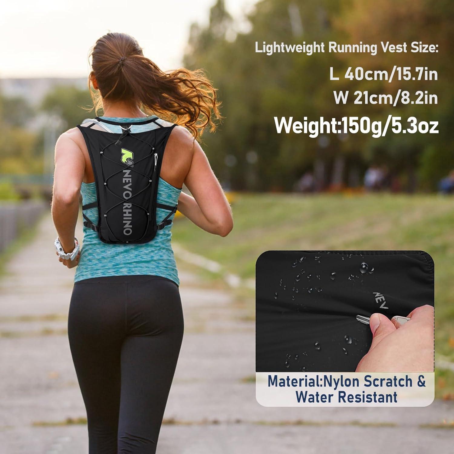 imageWaterproof Running Vest 55L Breathable Running Hydration Vest with 15L Water Bladder Water Vest for Hiking Trail Marathon Race Ideal for Women and MenBlack