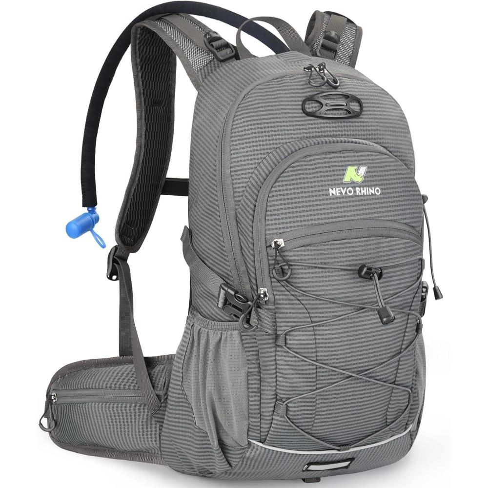 imageHydration Backpack 3L Water Bladder Hiking Water Backpack with Rain Cover Insulation Hydration Daypack Rucksack for Cyclinggray
