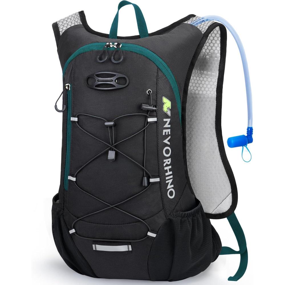 imageLightweight Hydration Backpack Running Backpack with 2L Water Bladder Hydro Water Daypack for Cycling Hiking Rave for Men Women12L Green