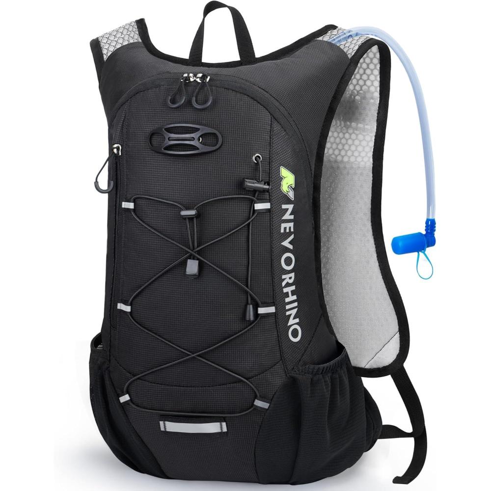 imageLightweight Hydration Backpack Running Backpack with 2L Water Bladder Hydro Water Daypack for Cycling Hiking Rave for Men WomenBlack