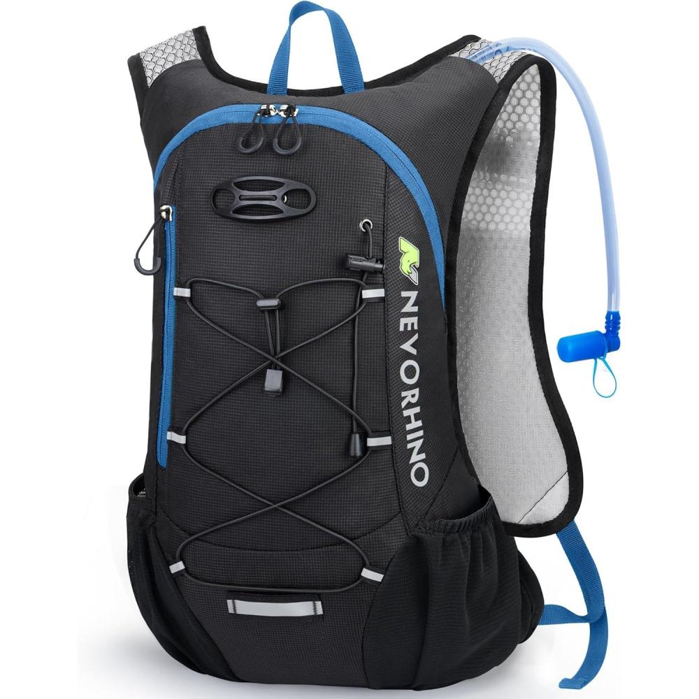 imageLightweight Hydration Backpack Running Backpack with 2L Water Bladder Hydro Water Daypack for Cycling Hiking Rave for Men WomenBlue
