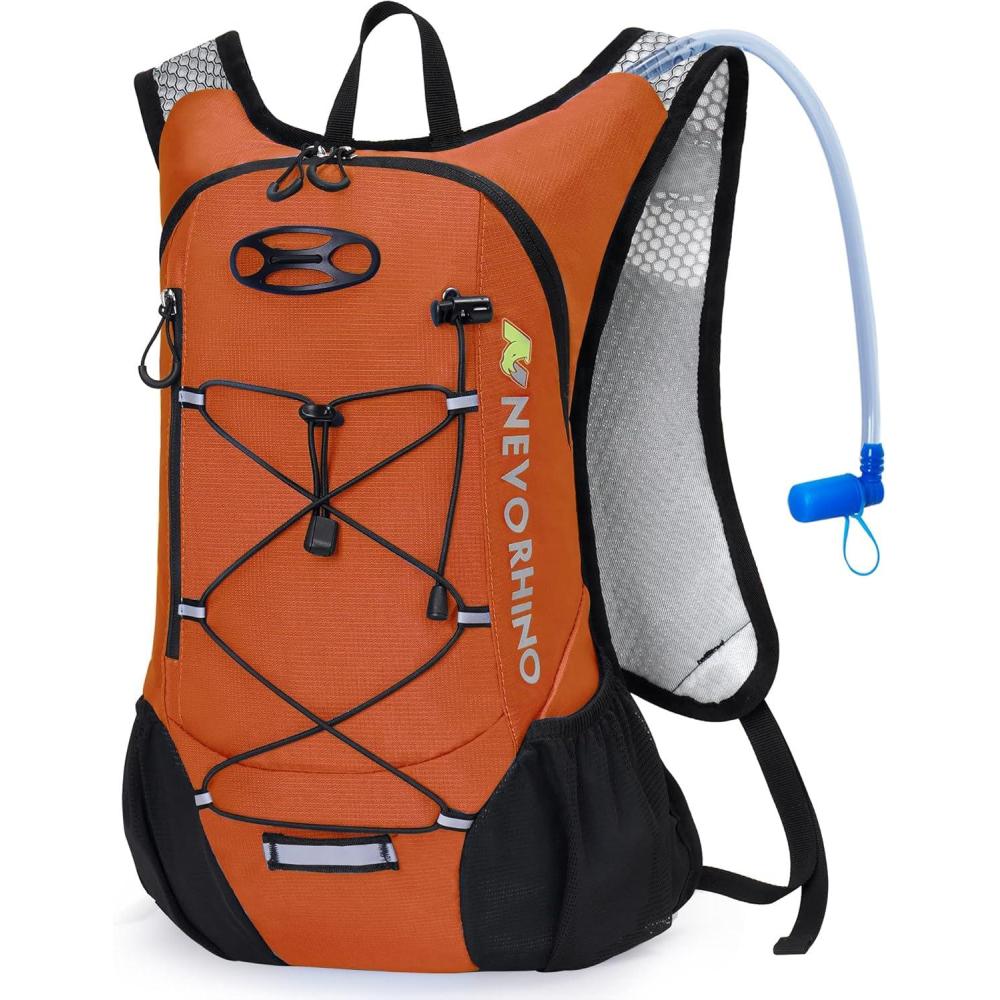 imageLightweight Hydration Backpack Running Backpack with 2L Water Bladder Hydro Water Daypack for Cycling Hiking Rave for Men WomenOrange