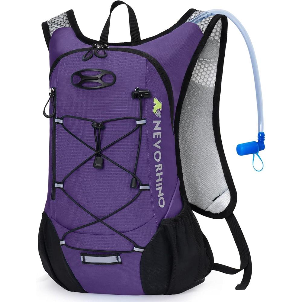 imageLightweight Hydration Backpack Running Backpack with 2L Water Bladder Hydro Water Daypack for Cycling Hiking Rave for Men WomenPurple