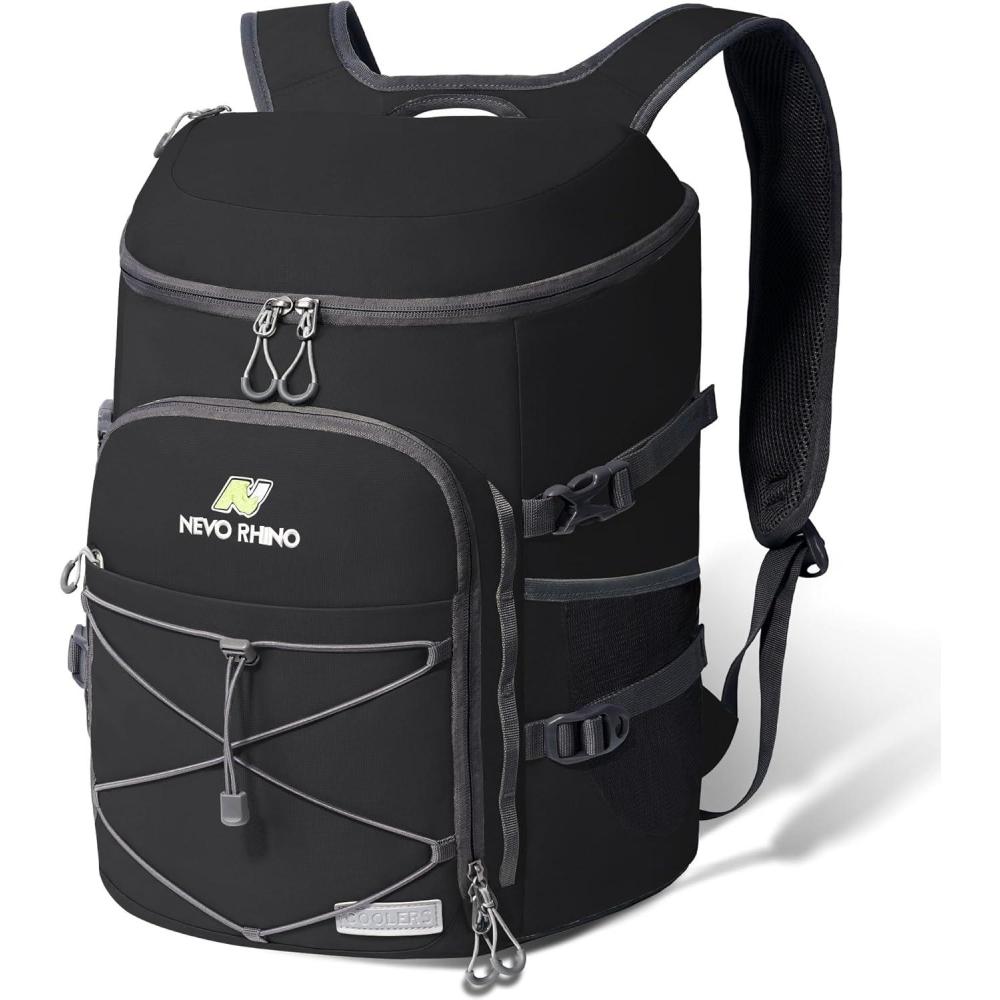 imageN NEVO RHINO Backpack Coolers Insulated Leak Proof 3654 CansPortable Lightweight Waterproof Insulated Cooler Backpack for Men ampamp Women Ideal for CampingTravelBeachPicnicsLunch ampamp Day Tripsblack