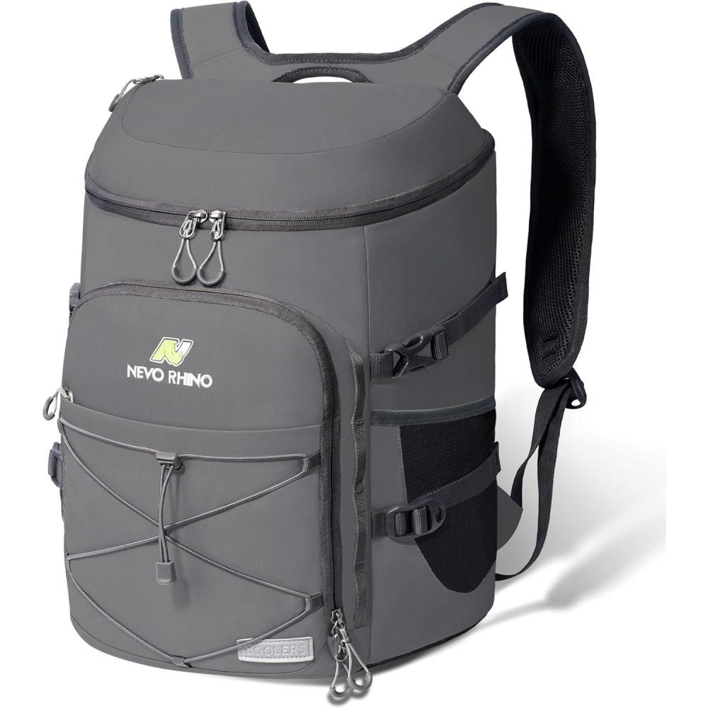 imageN NEVO RHINO Backpack Coolers Insulated Leak Proof 3654 CansPortable Lightweight Waterproof Insulated Cooler Backpack for Men ampamp Women Ideal for CampingTravelBeachPicnicsLunch ampamp Day Trips2025Dark Gray36Cans