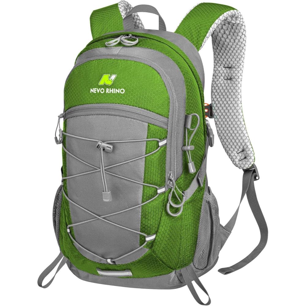 imageN NEVO RHINO Hiking Backpack 20L Water Resistant Outdoor Day PackLightweight Travel Small Backpack for Men WomenArmygreen