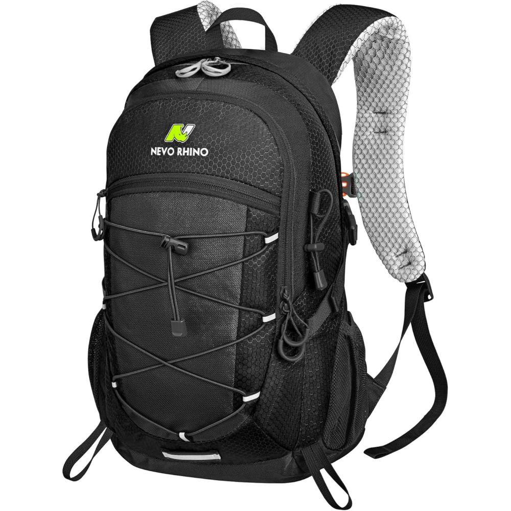 imageN NEVO RHINO Hiking Backpack 20L Water Resistant Outdoor Day PackLightweight Travel Small Backpack for Men WomenBlack