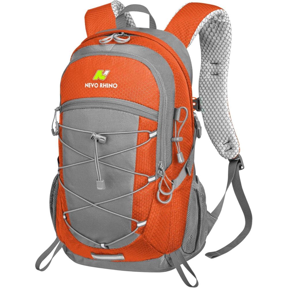 imageN NEVO RHINO Hiking Backpack 20L Water Resistant Outdoor Day PackLightweight Travel Small Backpack for Men WomenOrange