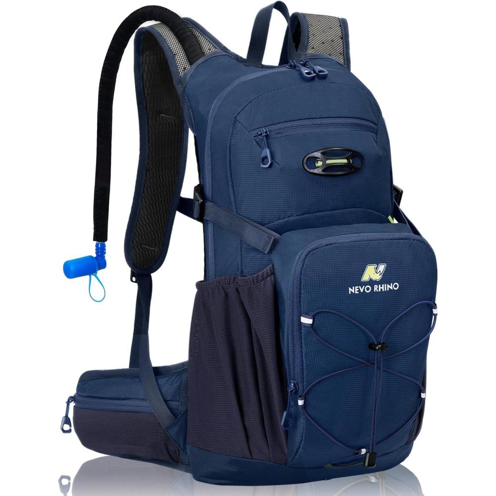 imageN NEVO RHINO Hydration Backpack 18L Multipurpose Hiking Backpack with 3L Water Bladder Water Backpack Insulated Hydration Pack Ideal for Hiking and CyclingBlue