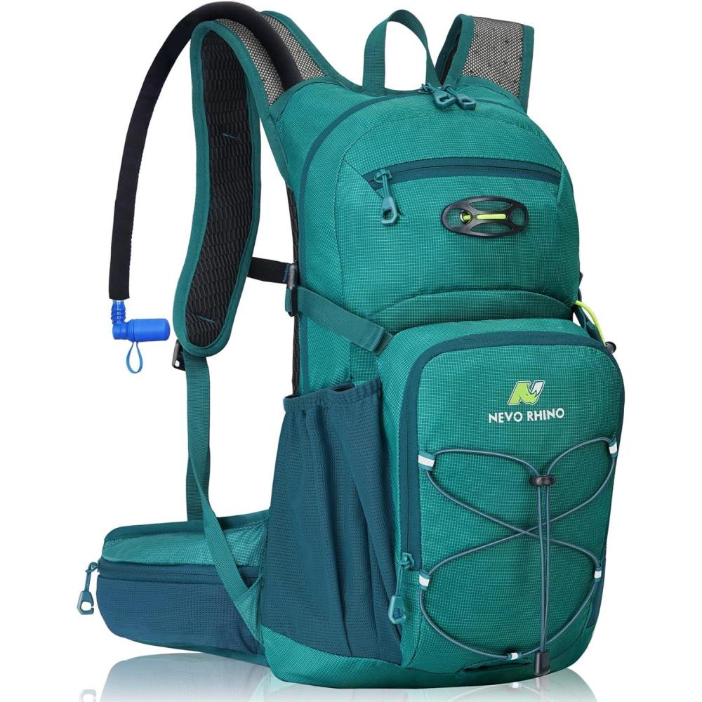 imageN NEVO RHINO Hydration Backpack 18L Multipurpose Hiking Backpack with 3L Water Bladder Water Backpack Insulated Hydration Pack Ideal for Hiking and Cycling04 Green