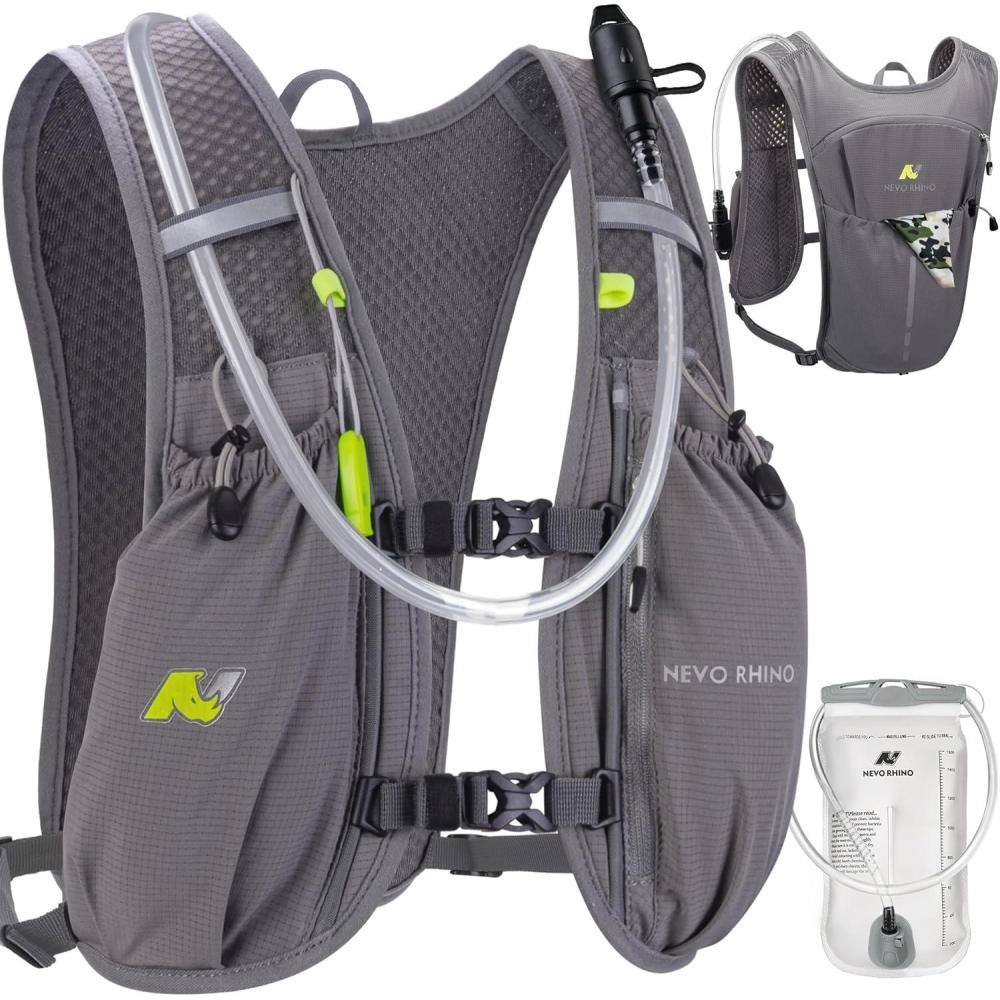 imageN NEVO RHINO Running Vest Lightweight Hydration Vest Insulated Water Backpack with 15L Water Bladder for Hiking Trail RunningMarathonsCyclingDark Gray