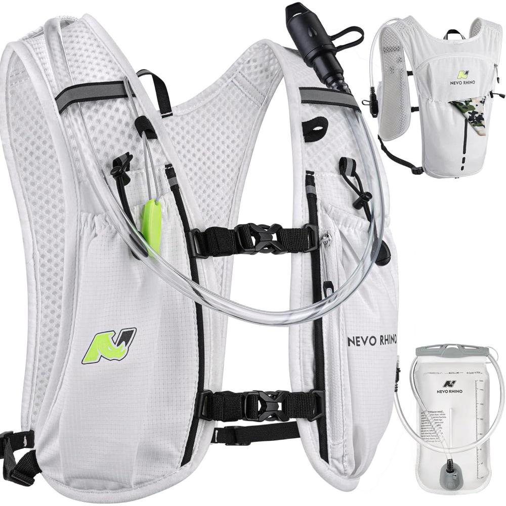 imageN NEVO RHINO Running Vest Lightweight Hydration Vest Insulated Water Backpack with 15L Water Bladder for Hiking Trail RunningMarathonsCyclingWhite