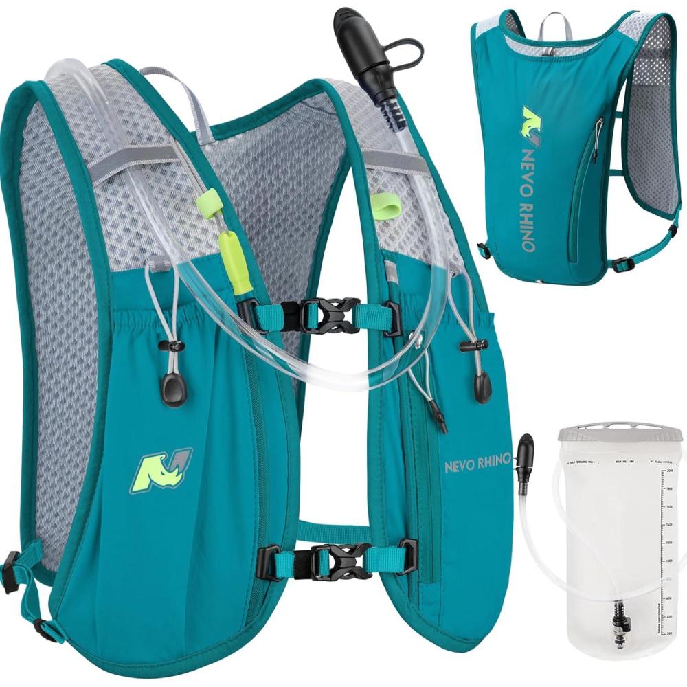 imageN NEVO RHINO Running VestHydration Vest 5L with 15L Water BladderLightweight Hydration Pack Water Backpack for Hiking RaceGreen
