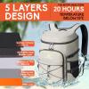 imageN NEVO RHINO Backpack Coolers Insulated Leak Proof 3654 CansPortable Lightweight Waterproof Insulated Cooler Backpack for Men ampamp Women Ideal for CampingTravelBeachPicnicsLunch ampamp Day TripsLight Gray